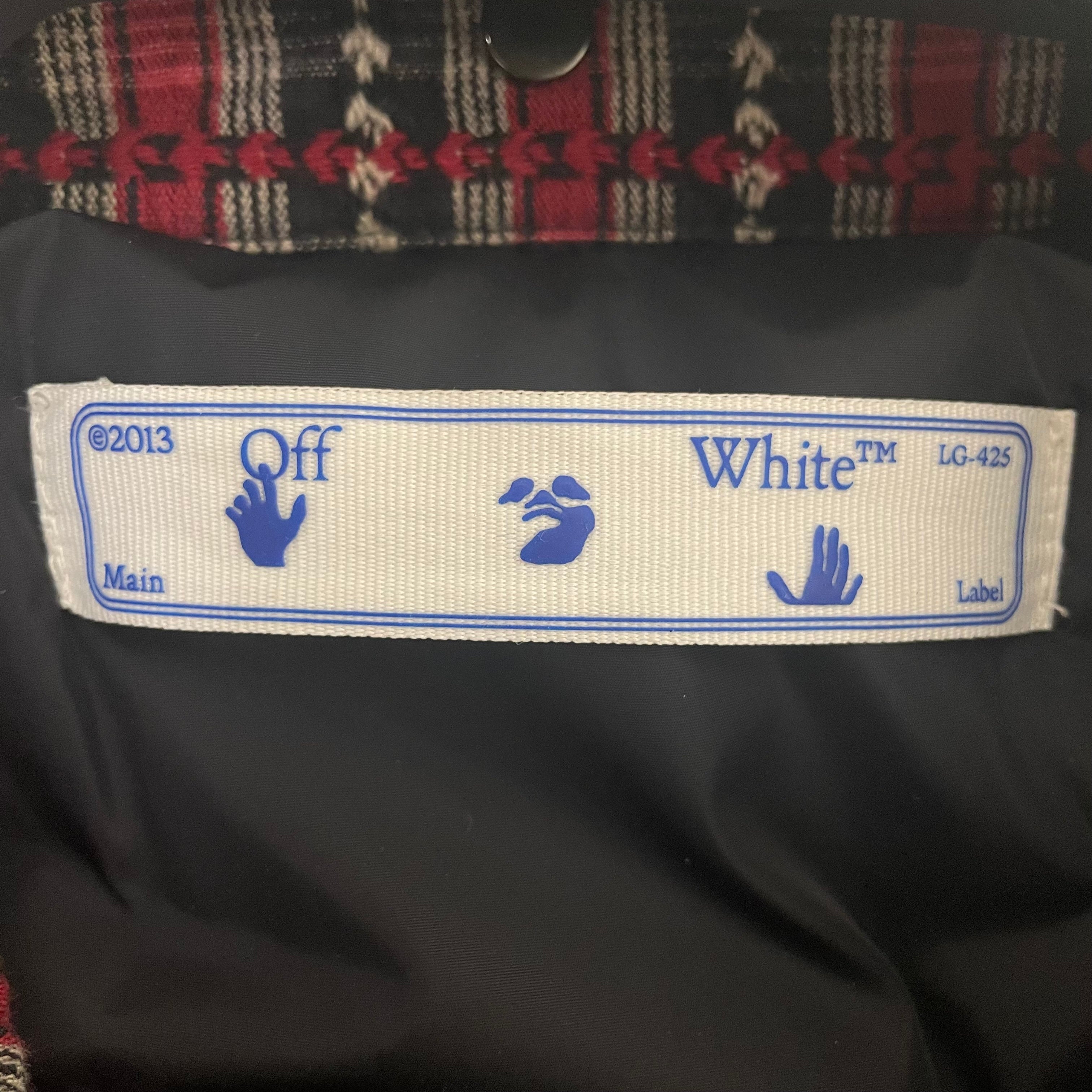 OFF-WHITE/Quilted Jkt/L/Cotton/RED/Plaid/OFF-WHITE PADDED PLAID JACKET view 3