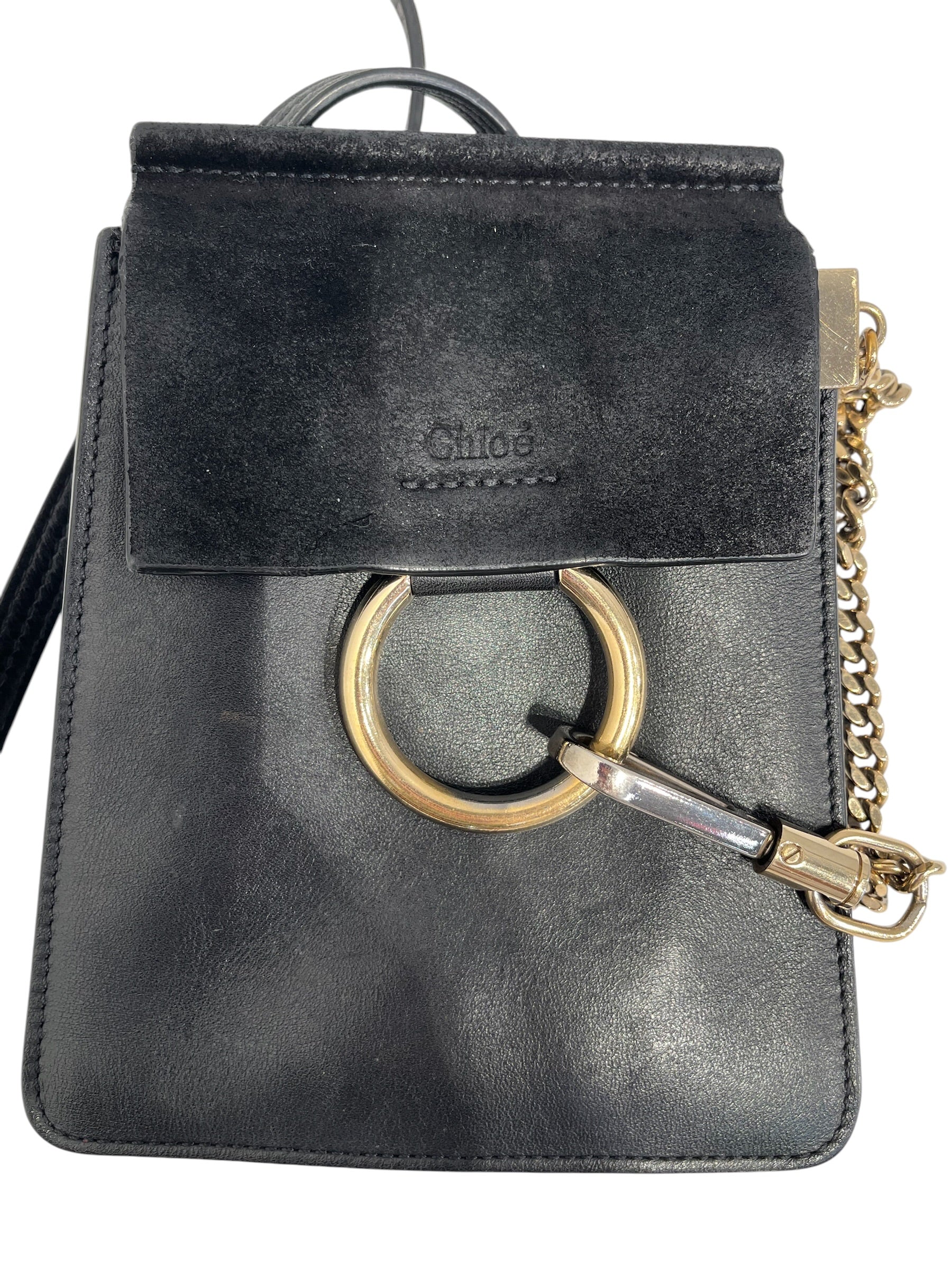 Chloe/Cross Body Bag/Leather/BLK/C0MMG2 Faye LeatherBag GldRing view 9