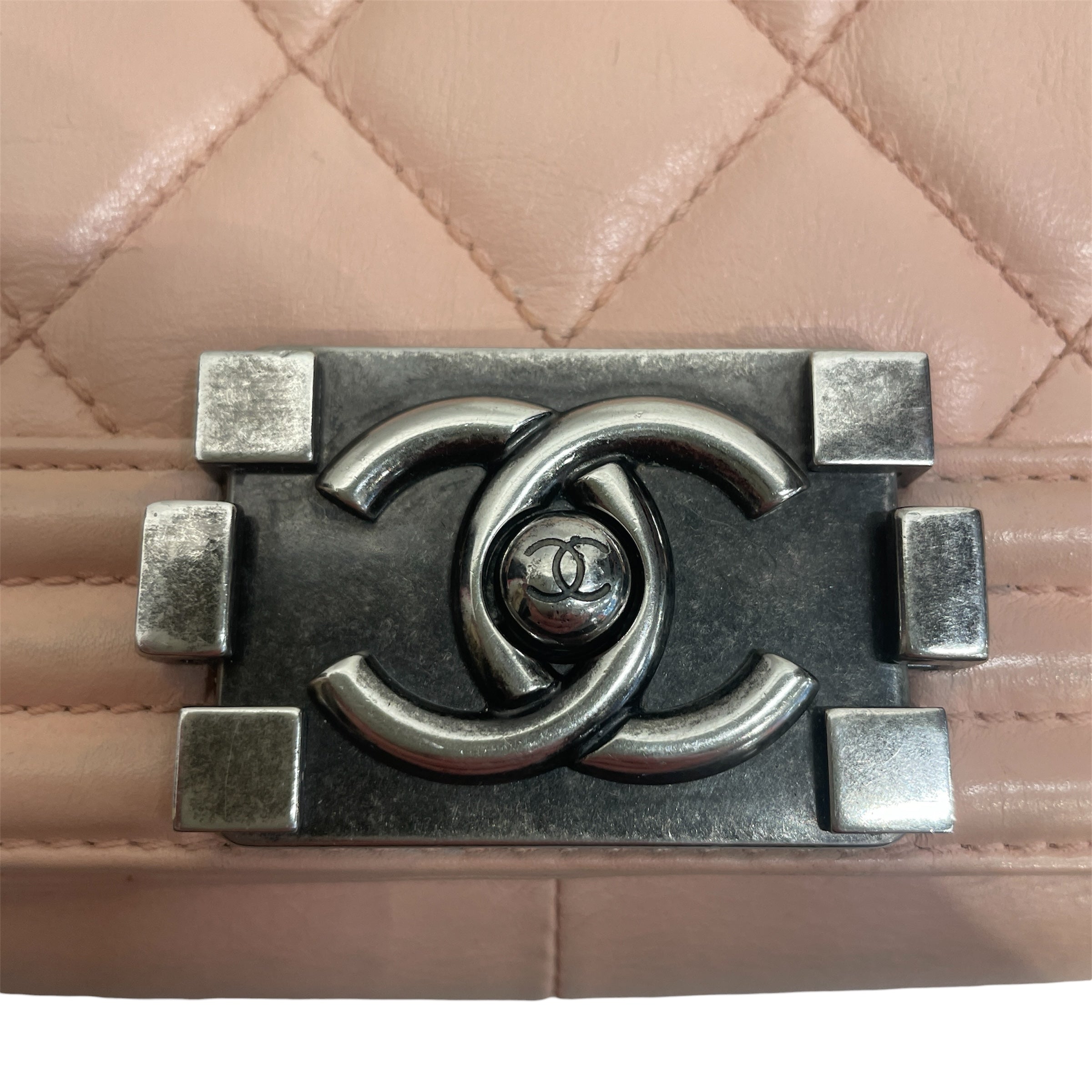 CHANEL/Cross Body Bag/Leather/PNK/19322477 LIGHT PINK BOY BAG view 4