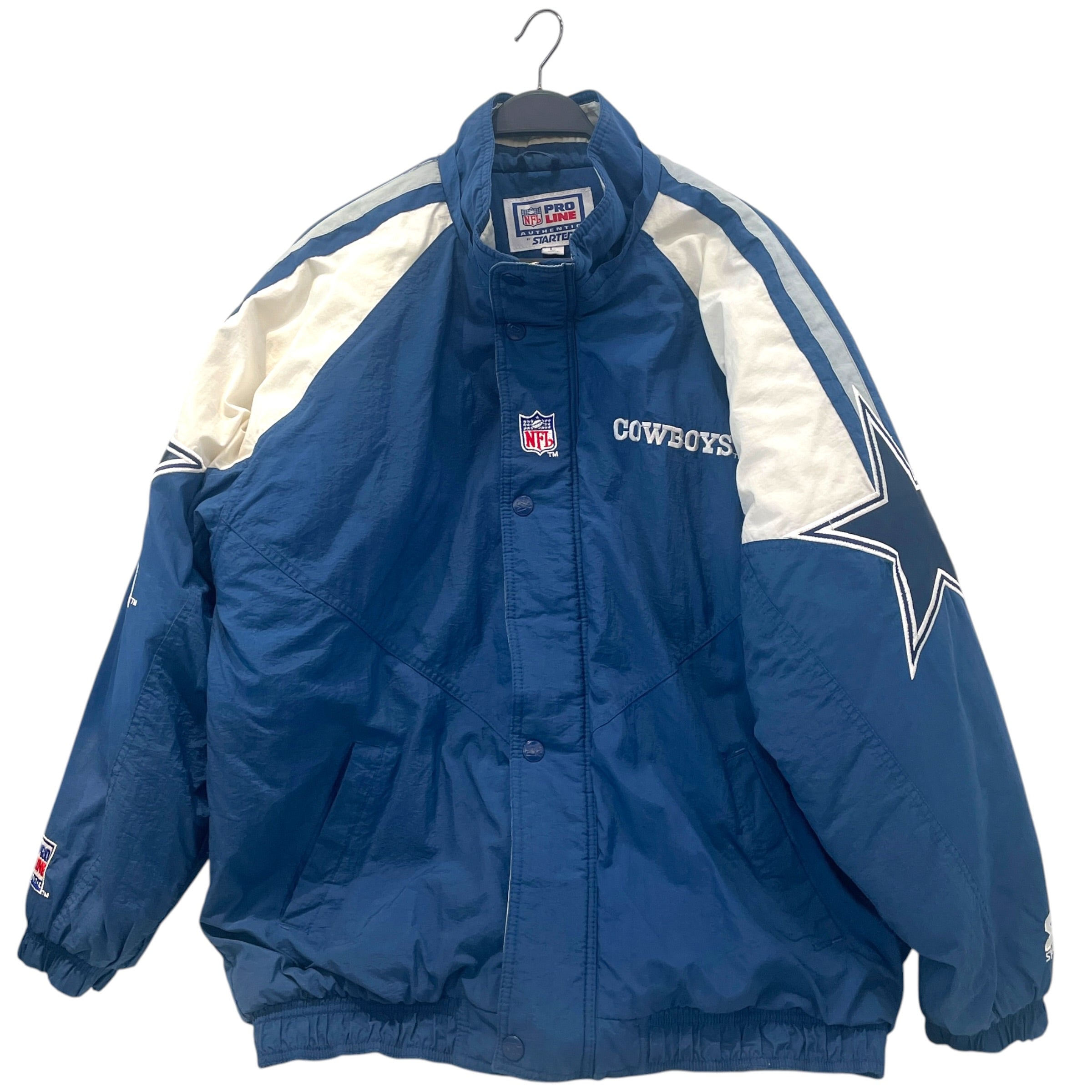 Vintage/Jacket/L/Nylon/BLU/Stripe/vertical stripe w star arm view 1
