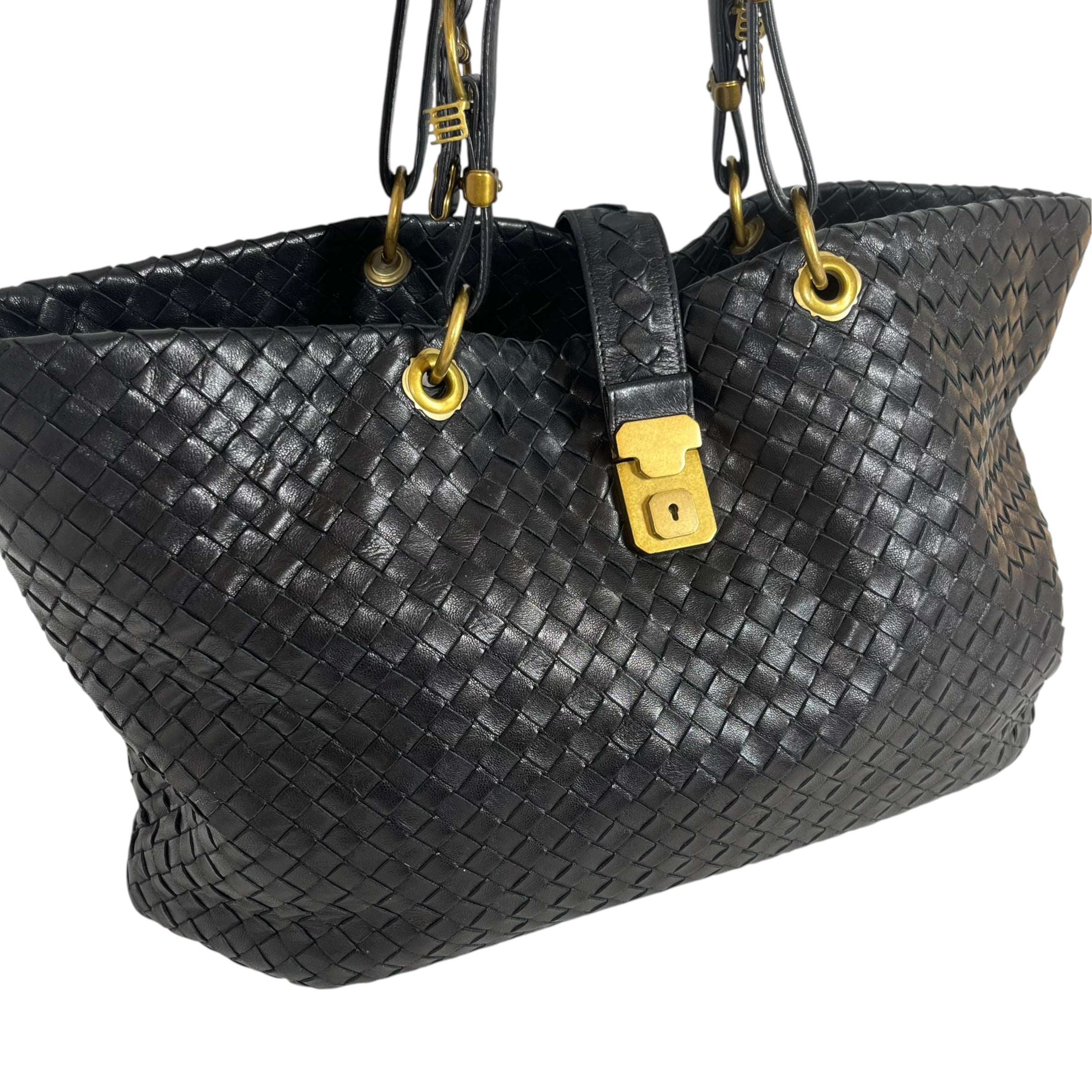 BOTTEGA VENETA/Hand Bag/Leather/BLK/Intrecciato Capri Bag view 6