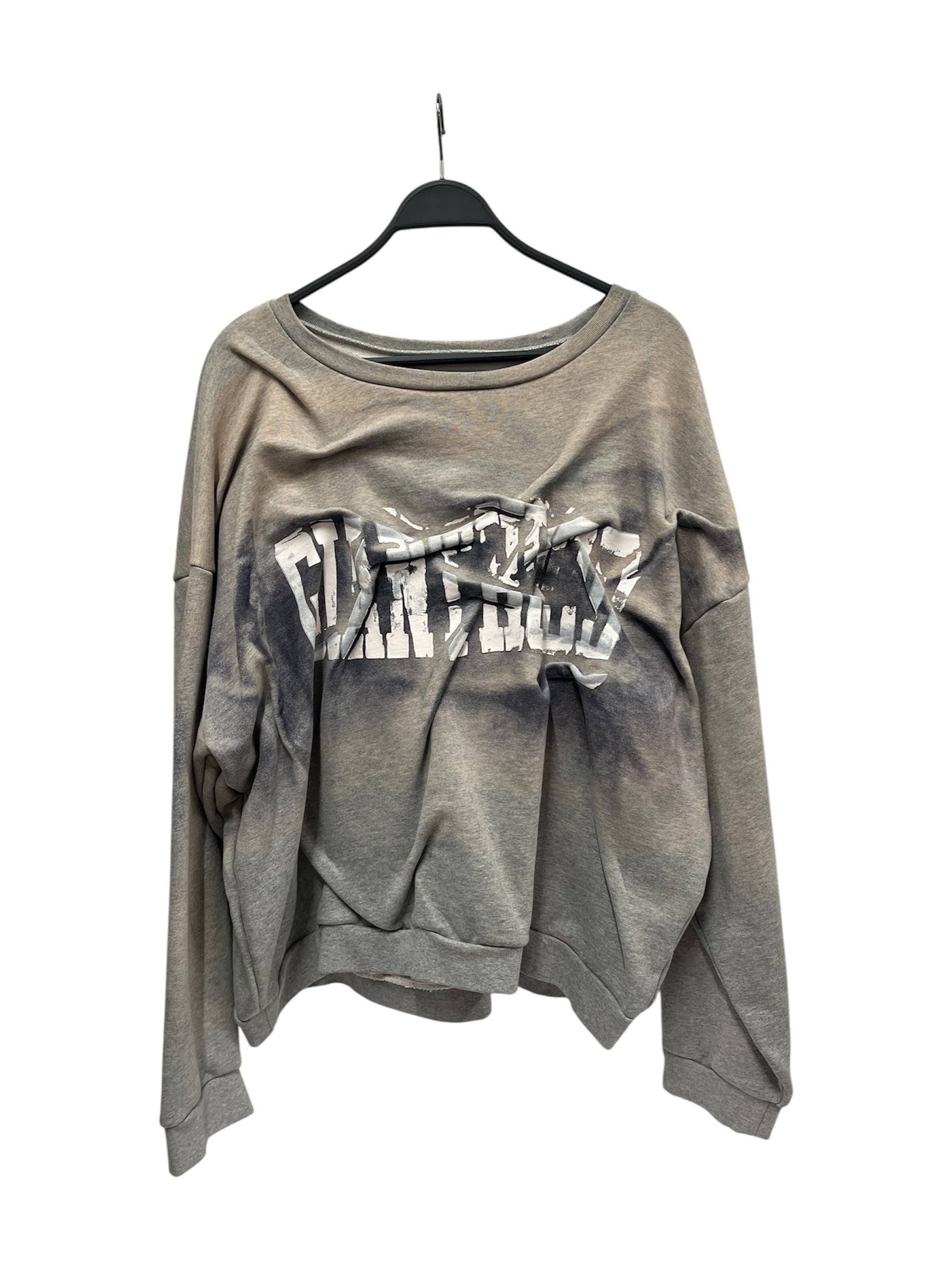 WHO DECIDES WAR/Sweater/M/Cotton/GRY/GIANTHOOD ON FRONT SRUNCED view 1
