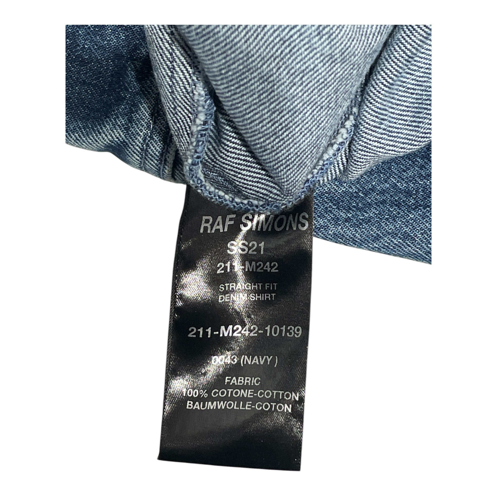RAF SIMONS/LS Shirt/L/Denim/BLU/Purple Patch Denim Shirt view 5