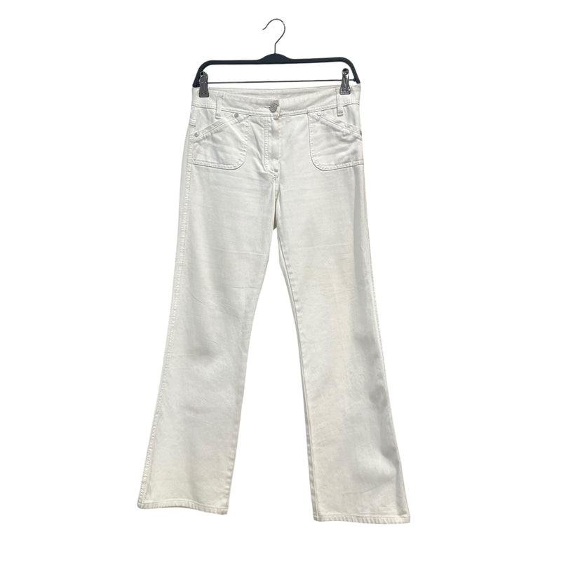 roberto cavalli/Straight Pants/42/Denim/WHT/low rise- silver logo back poc
