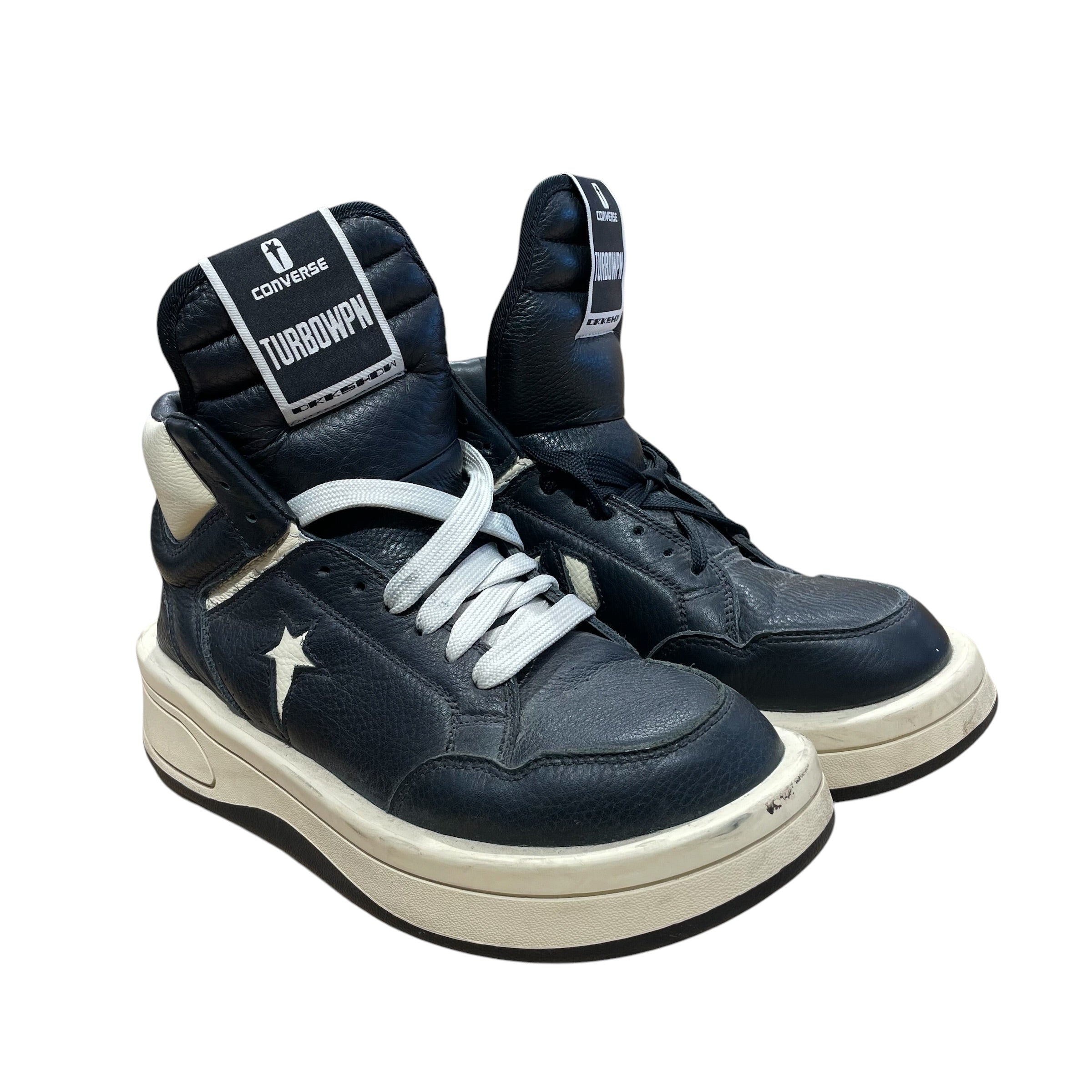 RICK OWENS DRKSHDW/CONVERSE/Hi-Sneakers/US 7/Leather/BLK/TURBOPNW view 1
