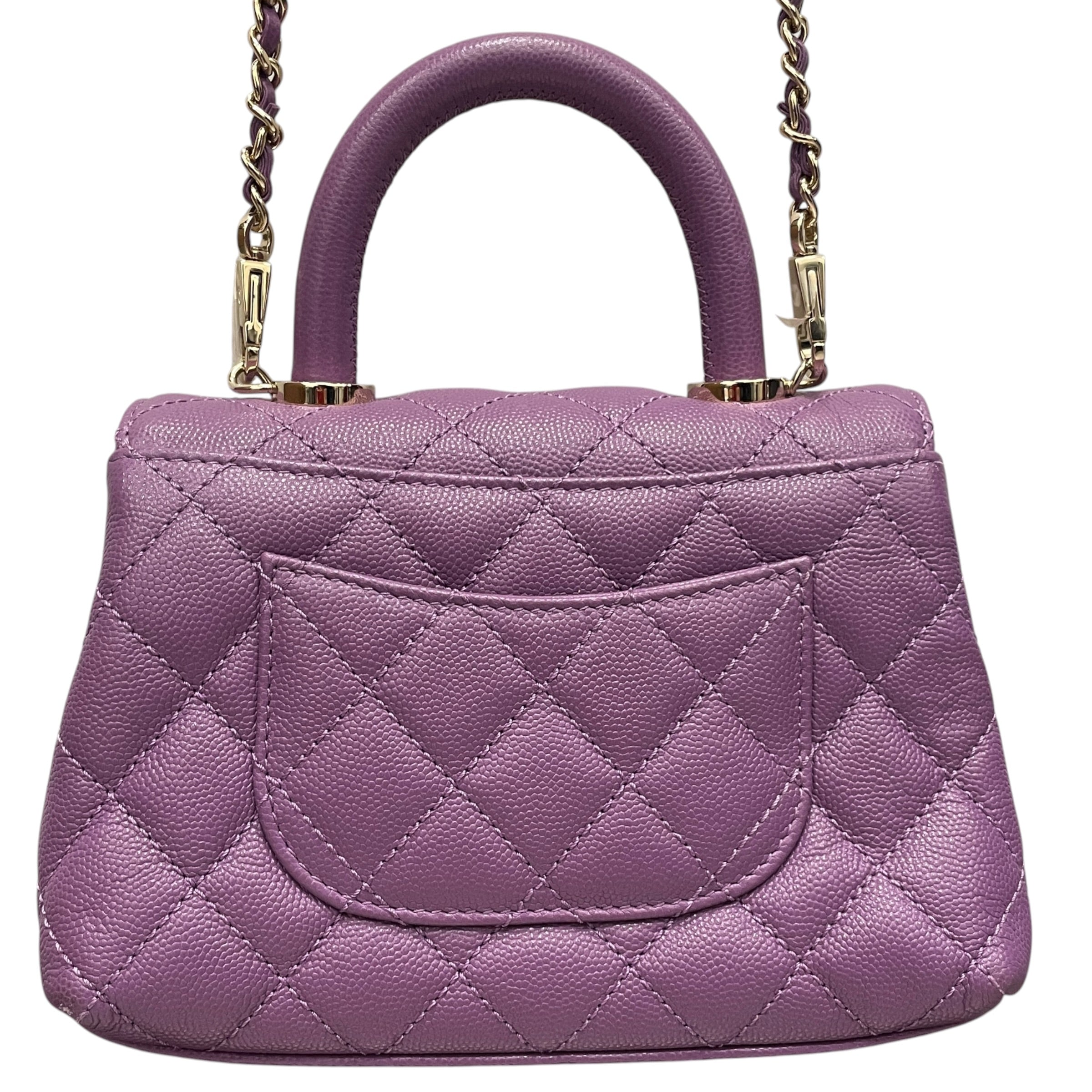CHANEL/Hand Bag/Leather/PPL/CAVIAR MINI BAG view 3