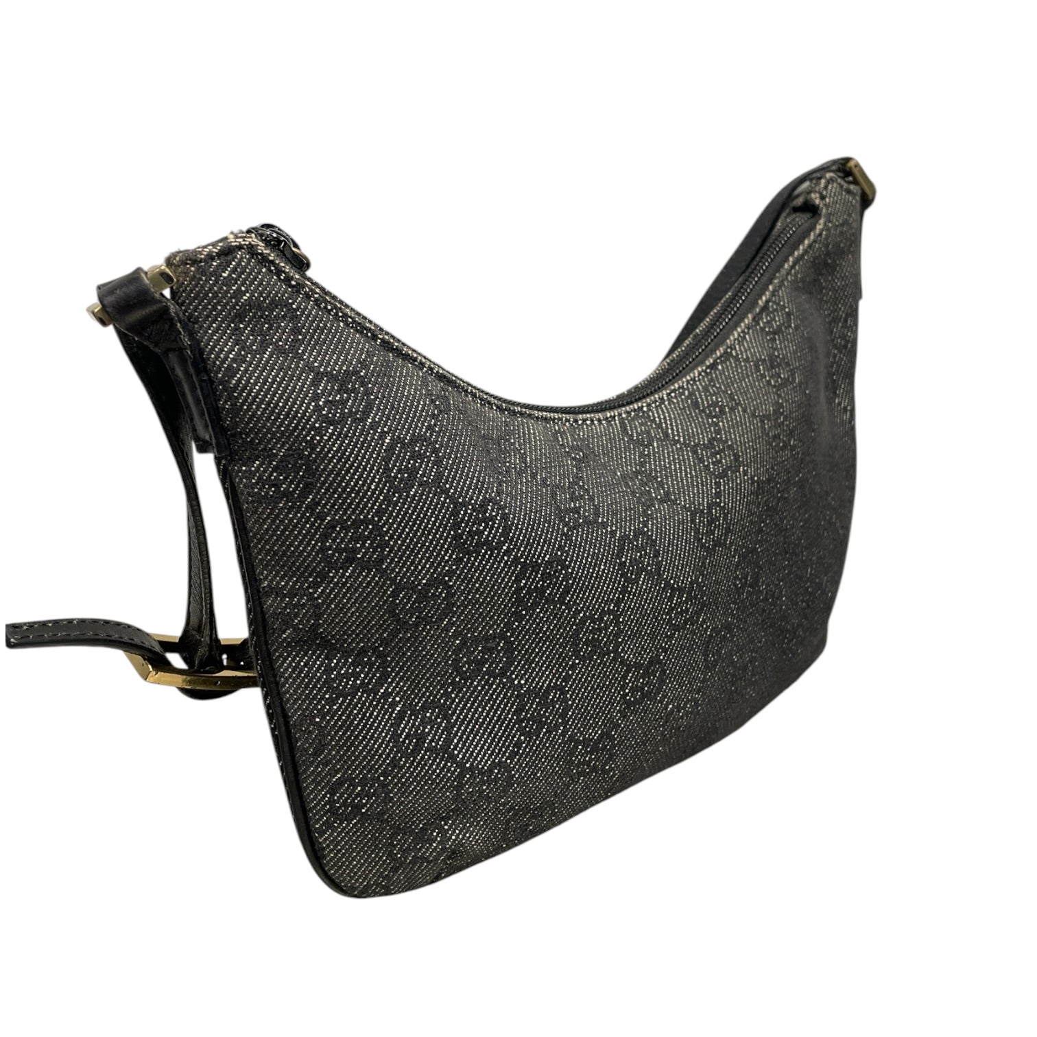 GUCCI/Hand Bag/Monogram/BLK/VIntage shoulder bag view 6