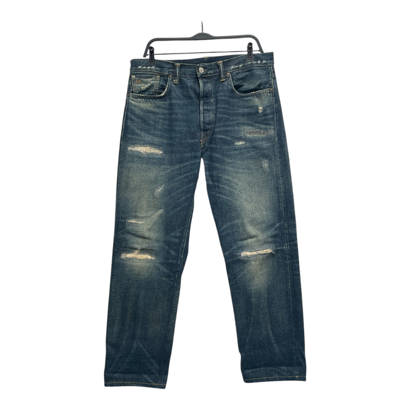 RRL/Straight Pants/33/Denim/IDG/distressed jeans