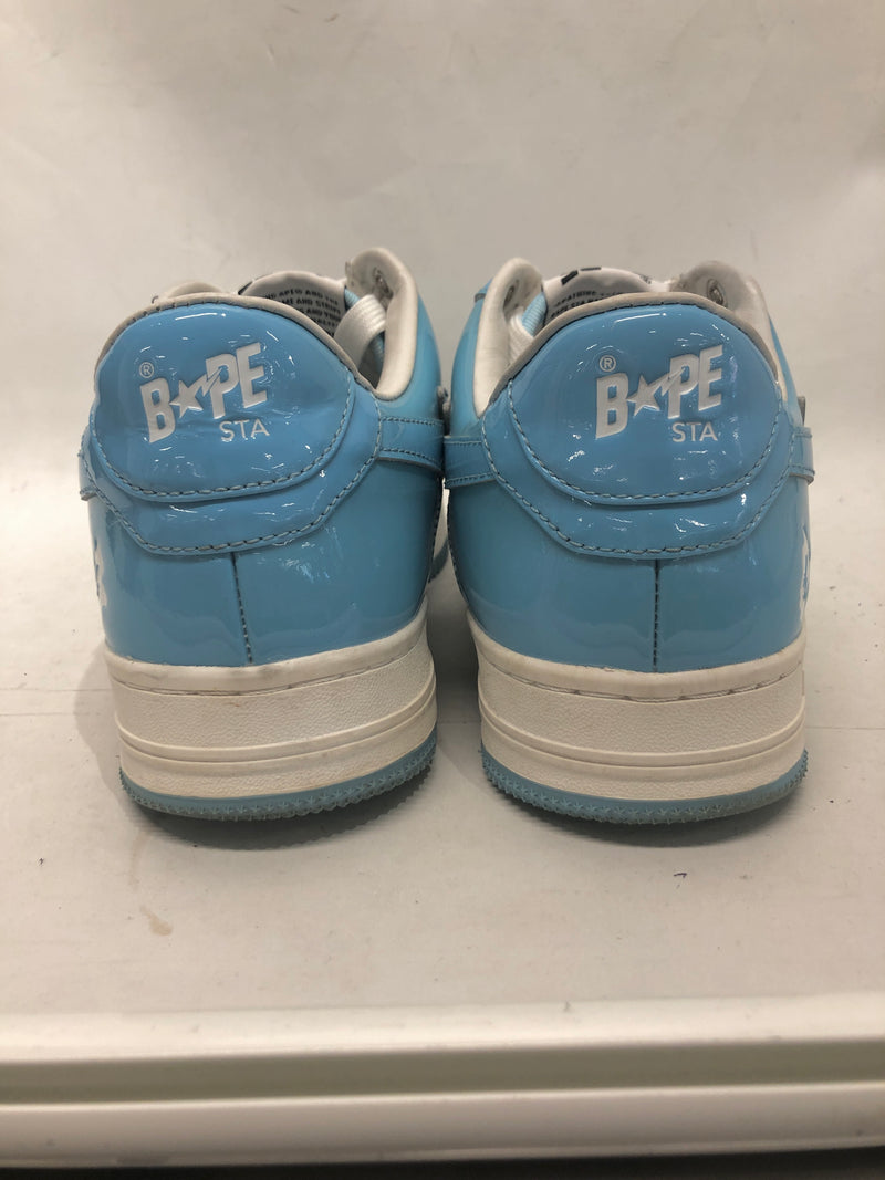 BAPE STA!/Low-Sneakers/US 9.5/Leather/BLU/LIGHT BLUE BABESTA