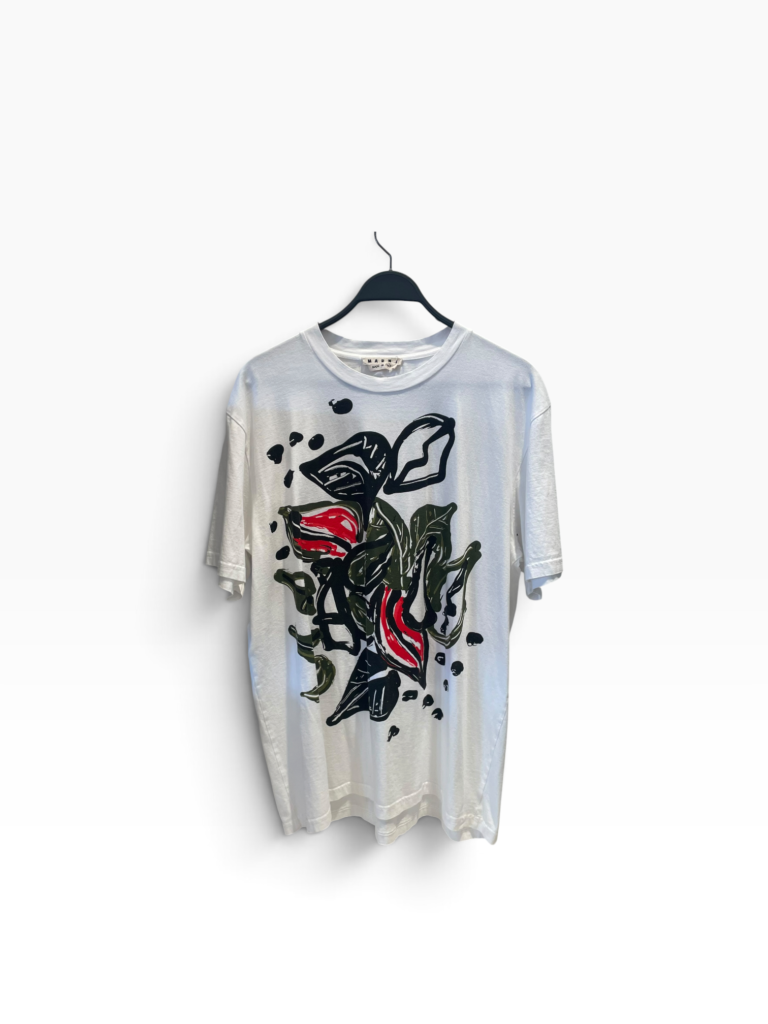 MARNI/T-Shirt/L/Cotton/WHT/Hand-Painted Flower view 1