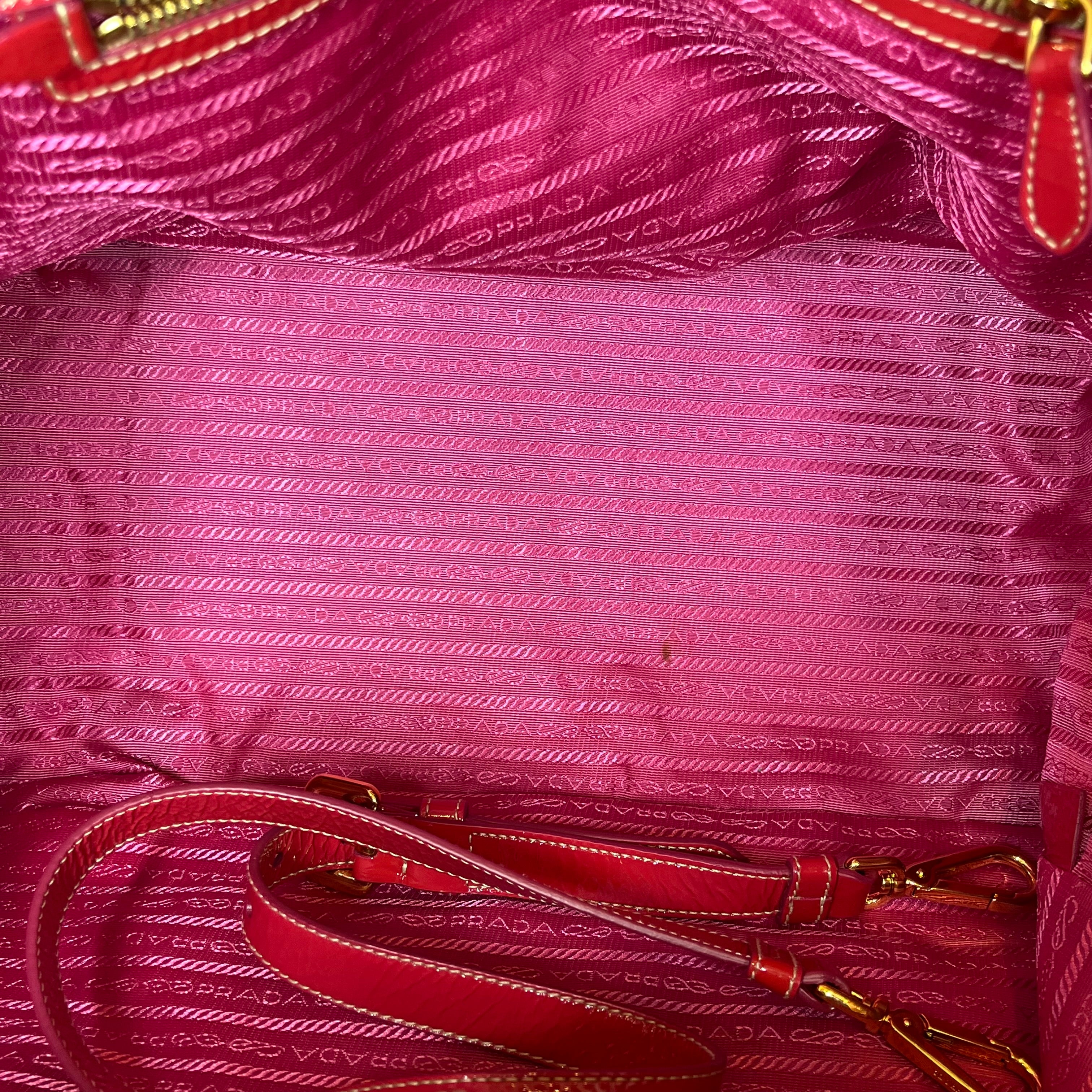 PRADA/Hand Bag/Leather/RED/PATENT LEATHER view 4