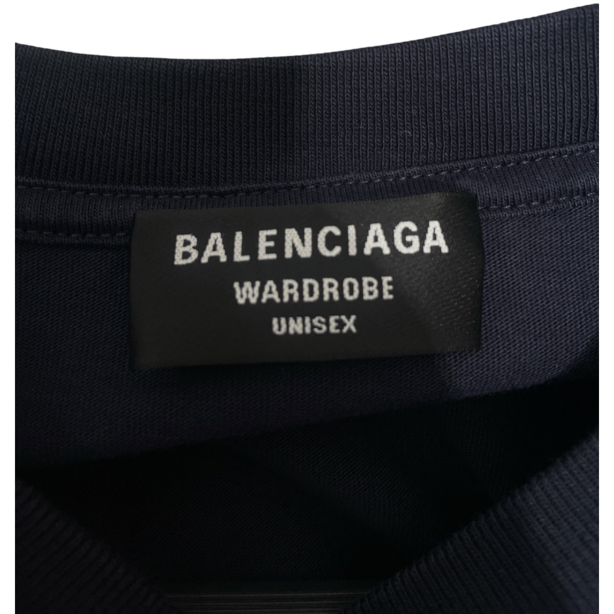 BALENCIAGA/T-Shirt/S/Cotton/NVY/Balenciaga Paris France yellow view 3