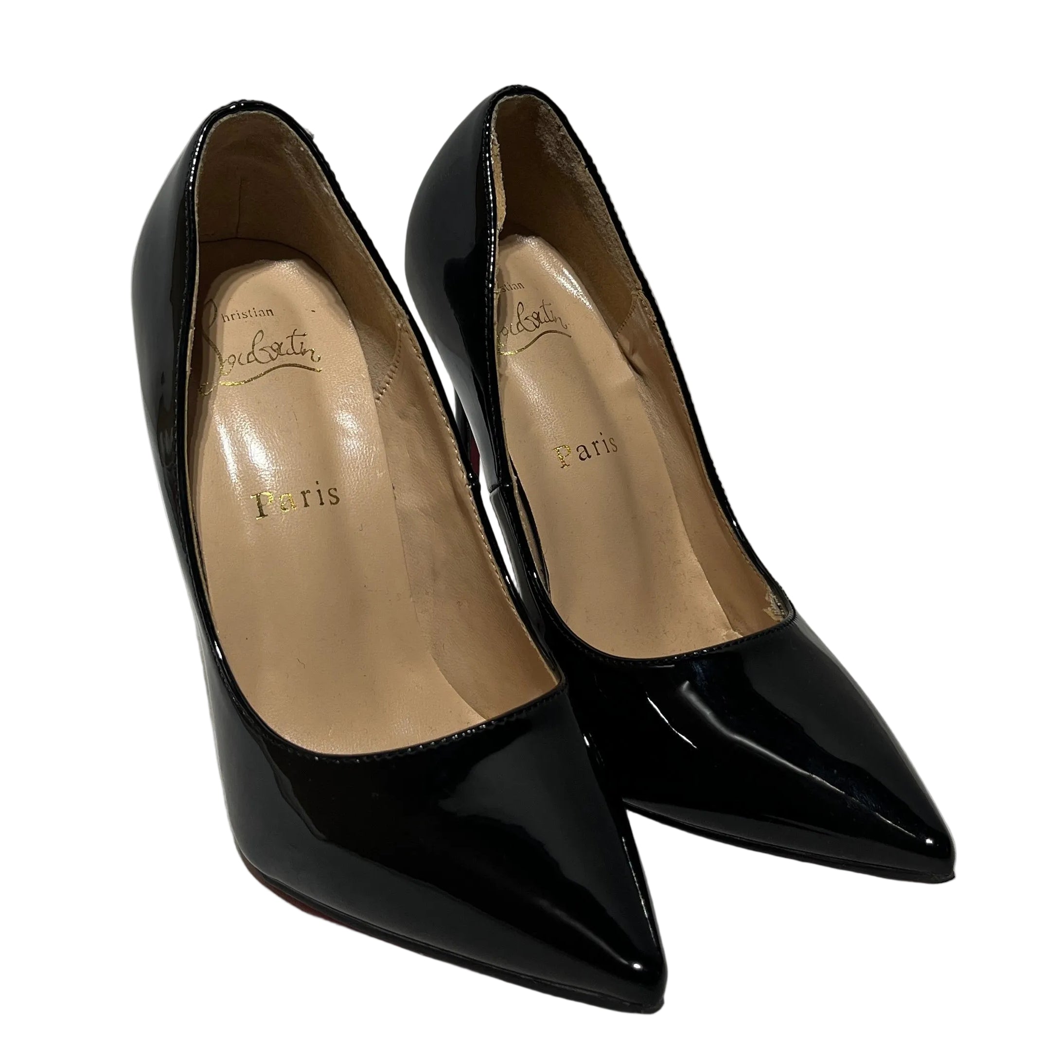 Christian Louboutin/Heels/US 5.5/Leather/BLK/Patent/Kate Pointed Toe 100 mm Pumps view 1