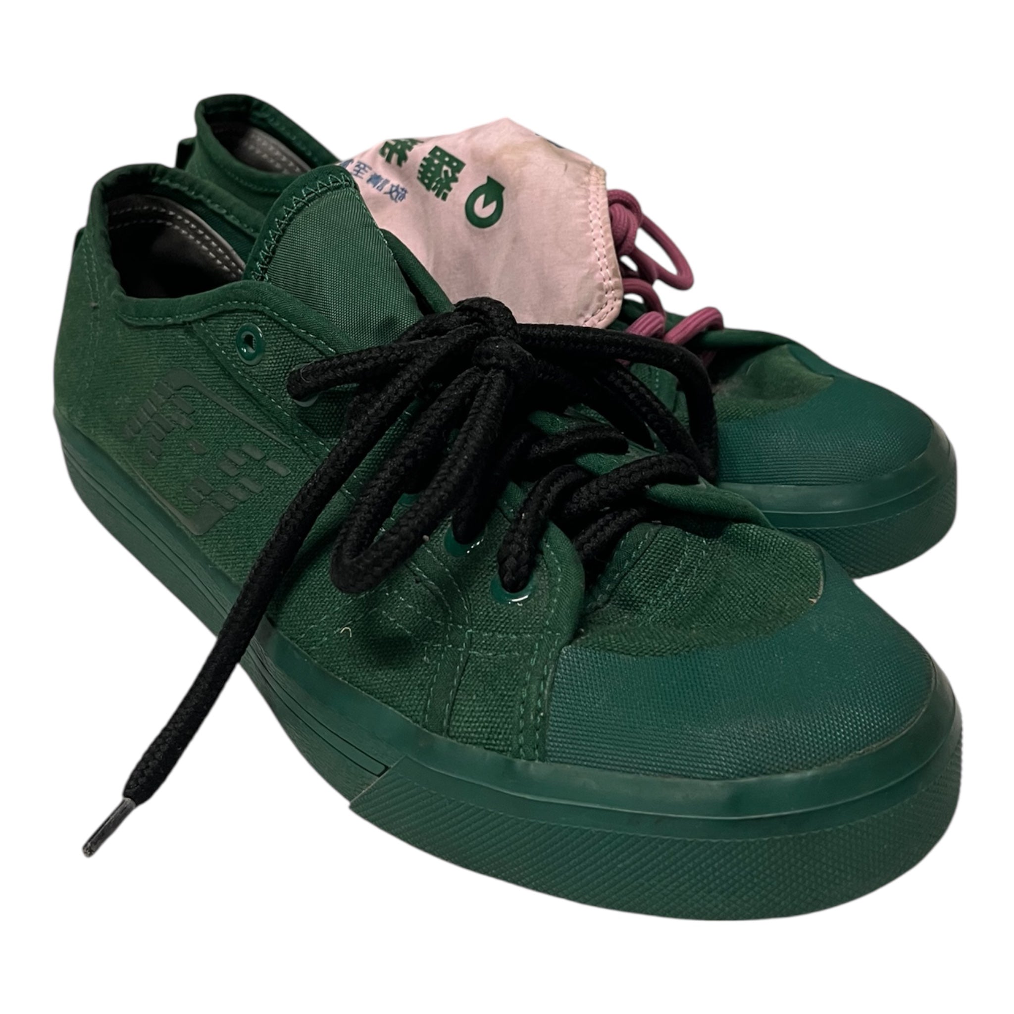 adidas/RAF SIMONS/Low-Sneakers/US 8/Cotton/GRN/long tongue view 1