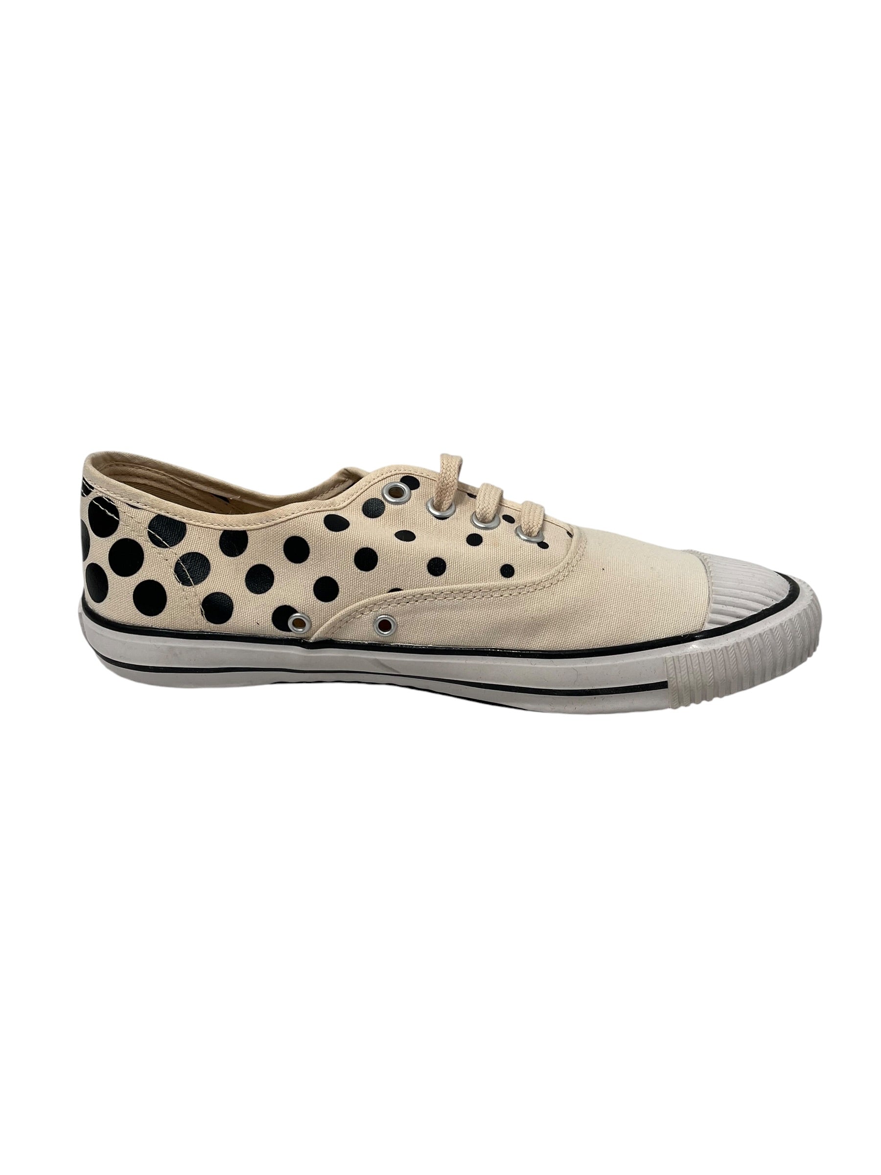 BATA/COMME des GARCONS/Low-Sneakers/US 6/Polka dot/CRM/TENNIS RIGE TOE BOX 6 view 4