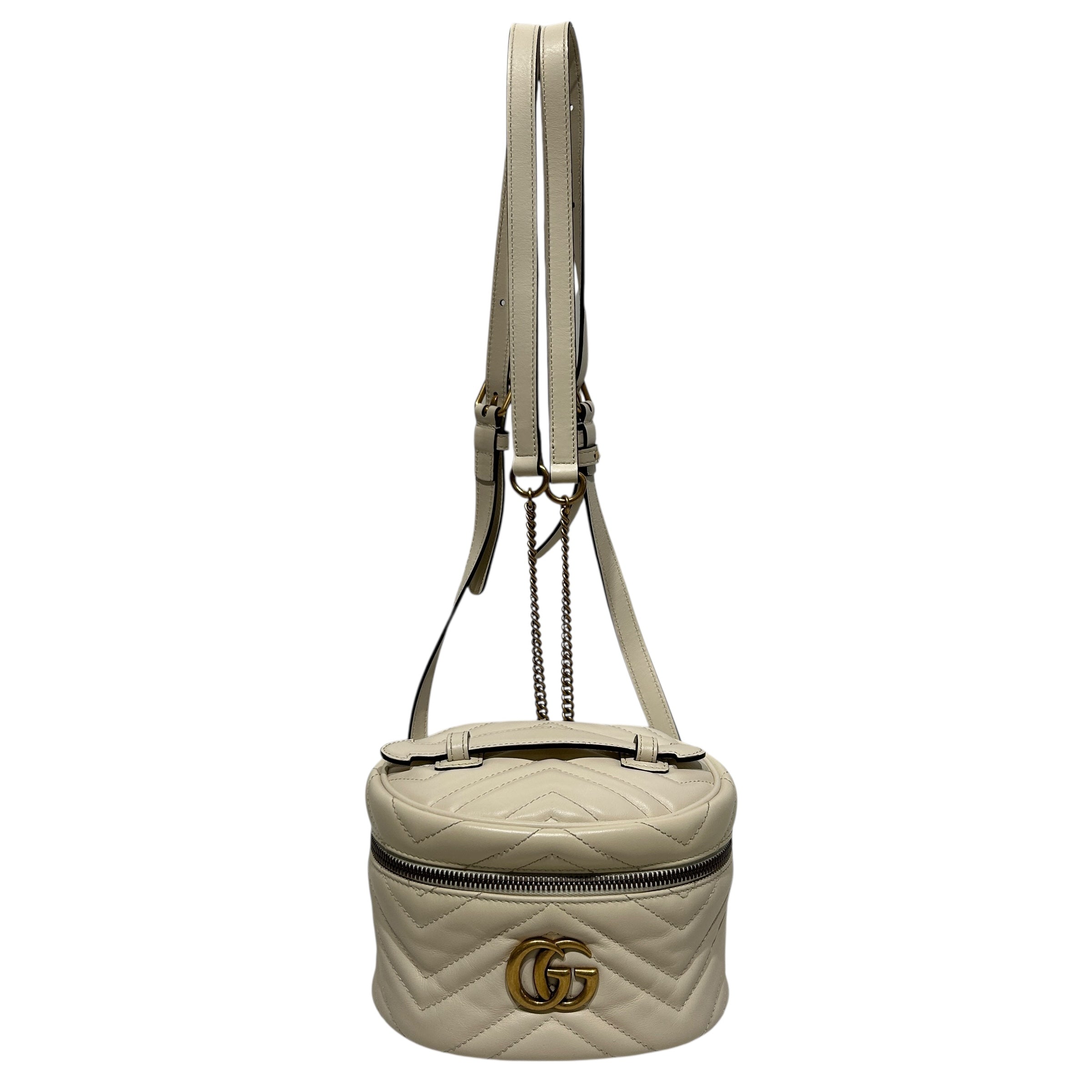 GUCCI/Backpack/Leather/WHT/Logo Leather Marmont view 1