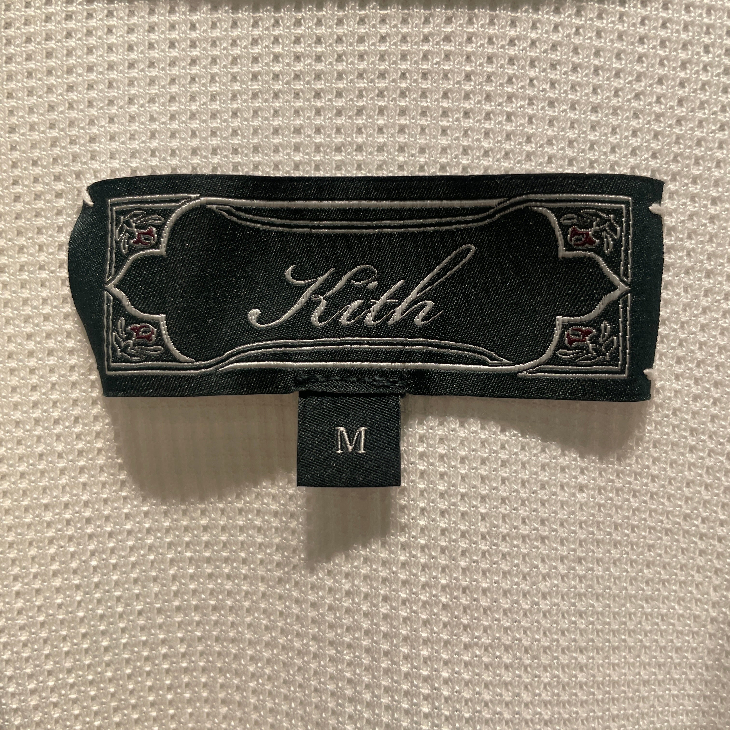 KITH/Polo Shirt/M/Cotton/WHT/micro waffle drew view 3