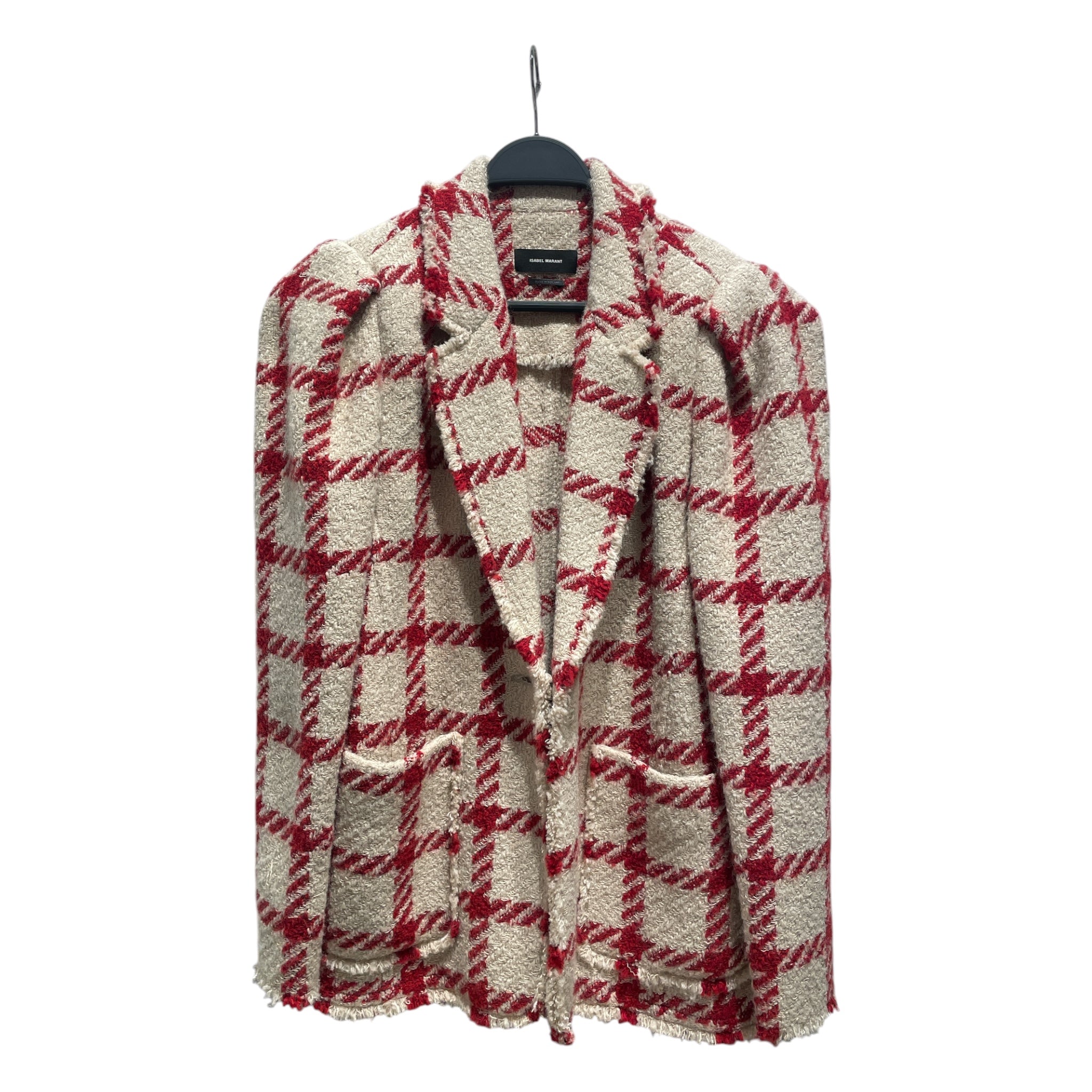 ISABEL MARANT/Tailored Jkt/38/Plaid/Wool/CRM/Wool Plaid Coat view 1