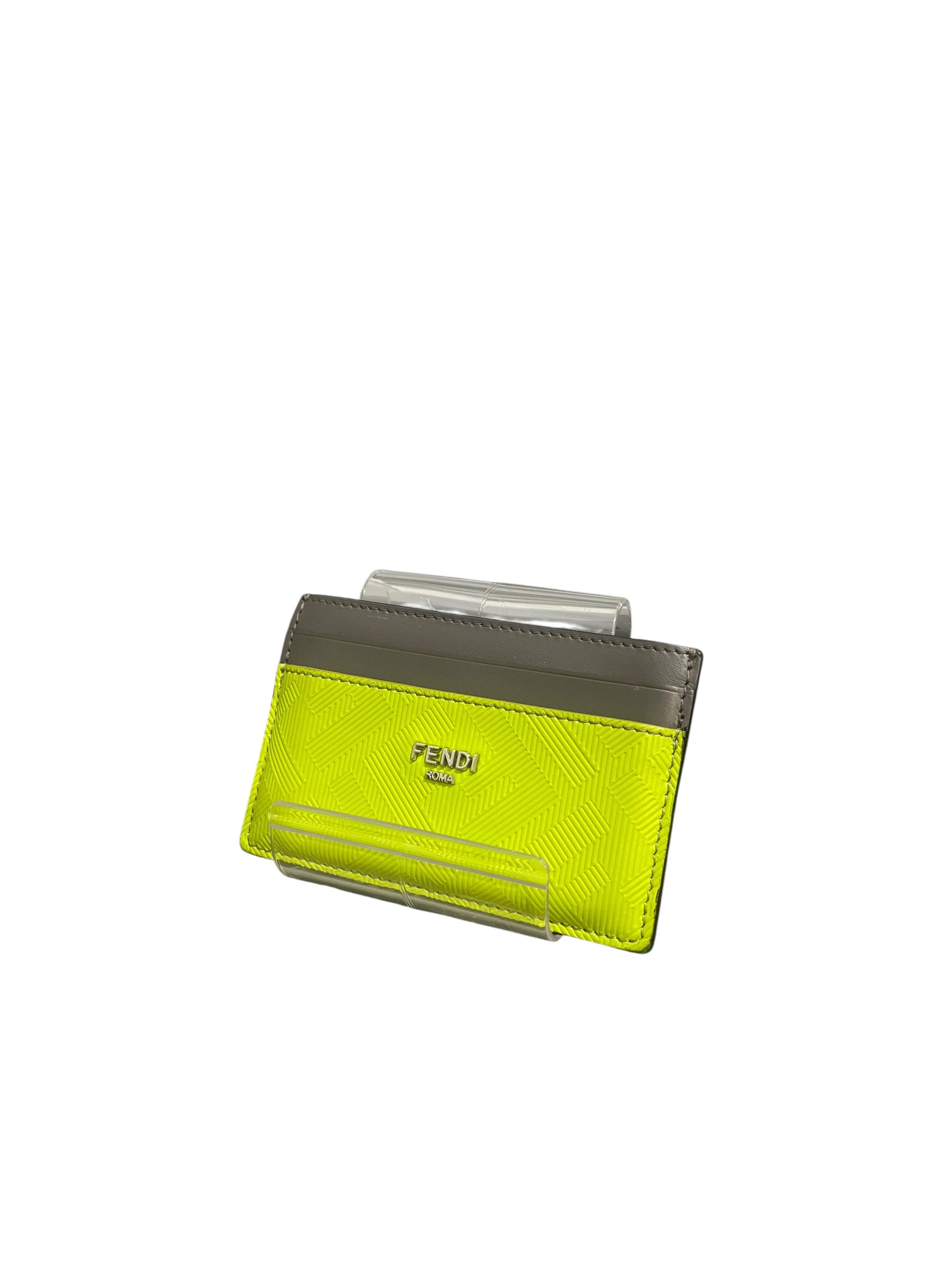 FENDI/Wallet/Leather/GRN/grid pattern 5 slots silver view 1