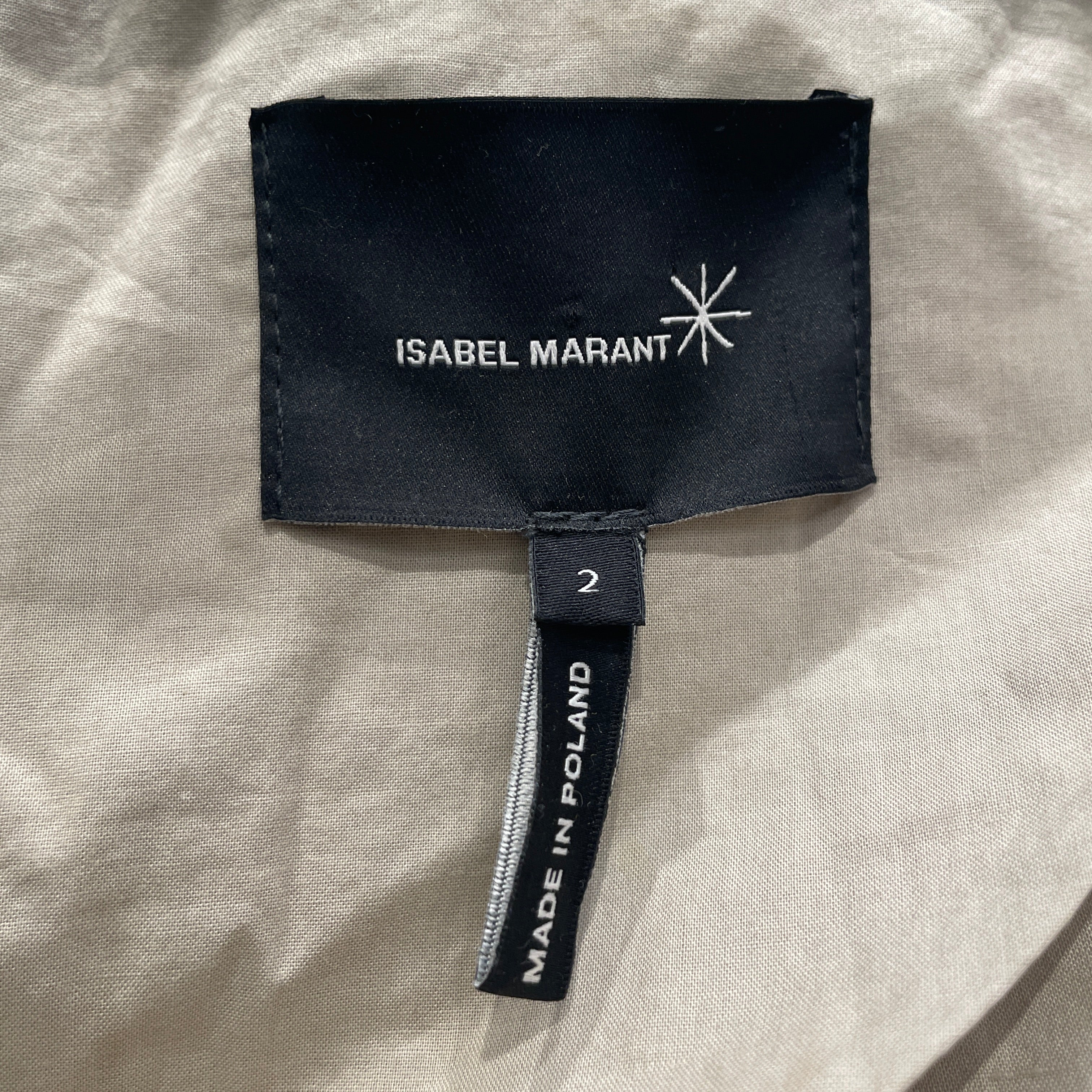 ISABEL MARANT/Jacket/2/Cotton/BEG/LEATHER BORDER ZIP UP JKT view 3
