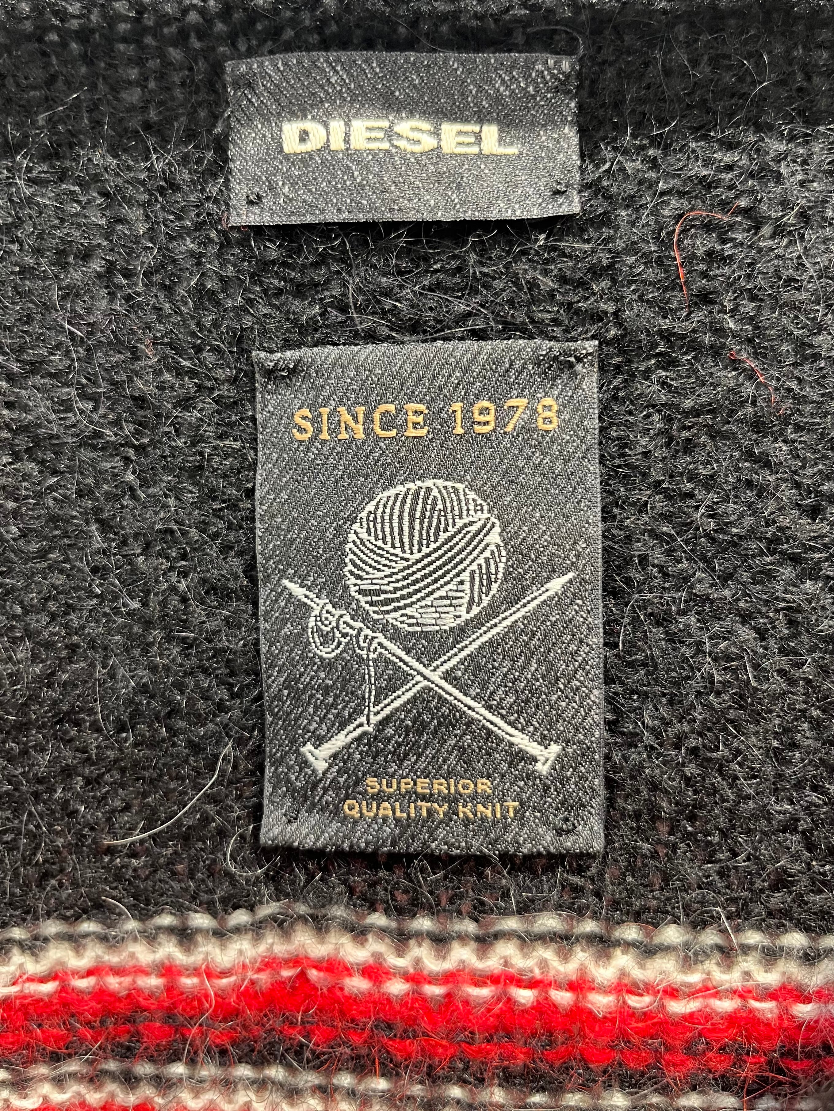 DIESEL/Cardigan/M/Stripe/Wool/BLK/MOHAIR STRIPE CARDIGAN view 3