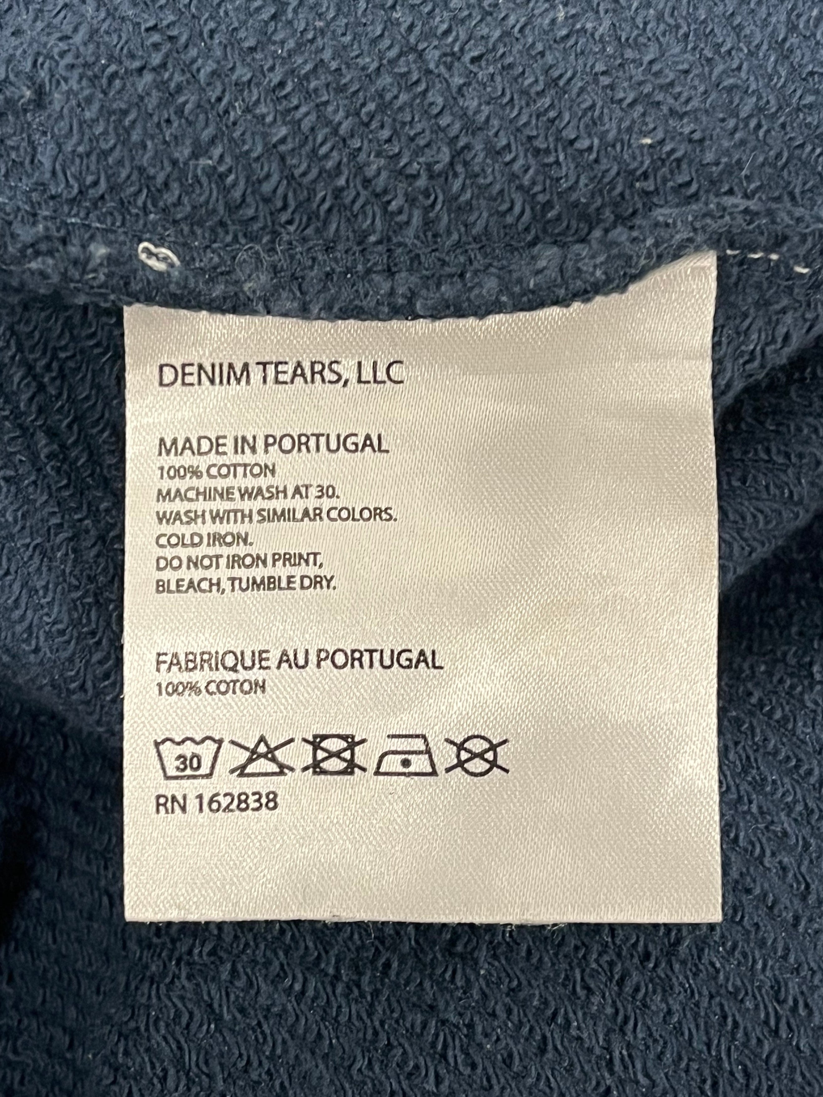 DENIM TEARS/Pants/M/Cotton/NVY/Joggers/All Over Print/navy classic logo view 5
