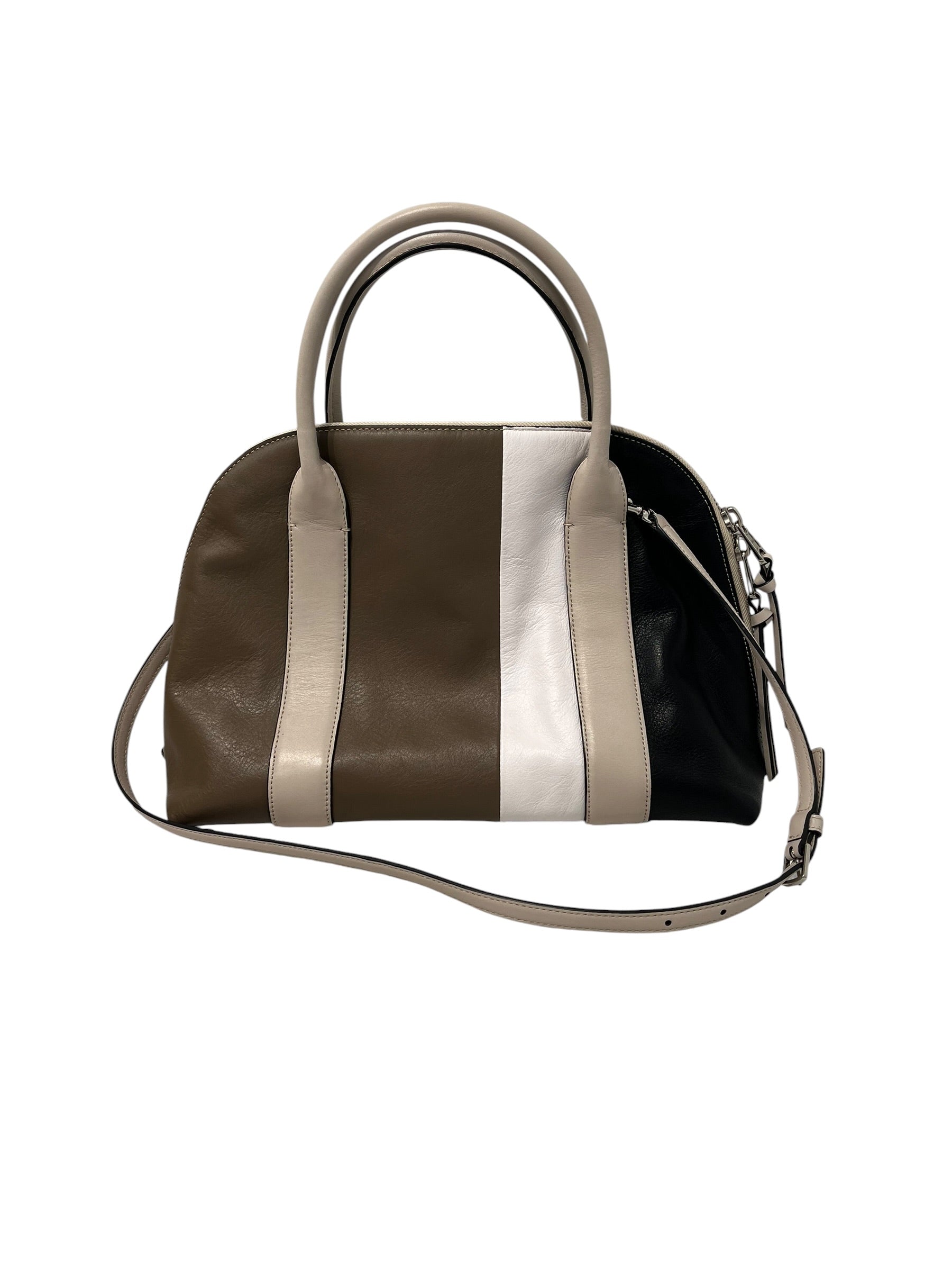 COACH/Bag/Leather/BRW/bowling bag 3 strap blackwhite view 2