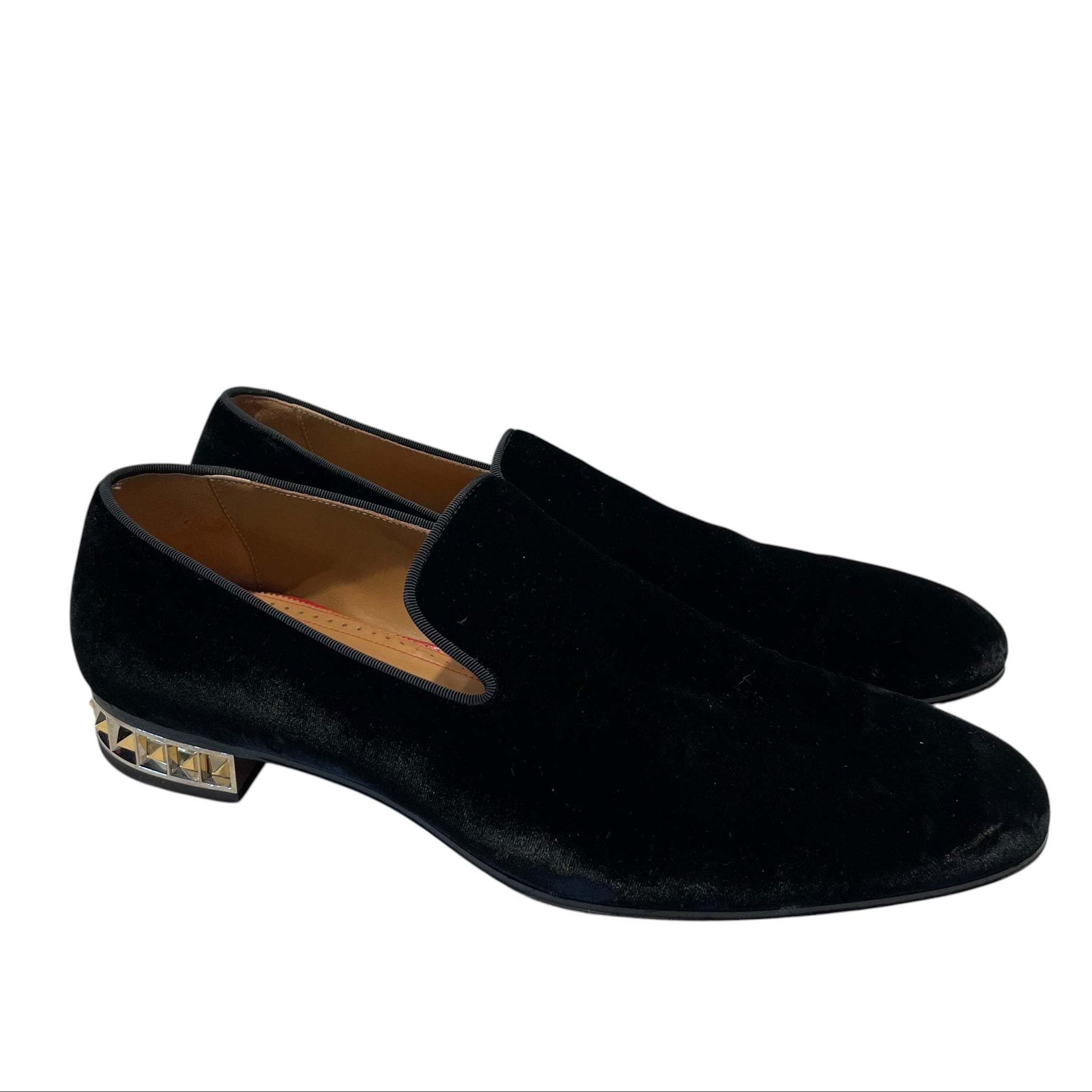 Christian Louboutin/Dress Shoes/EU 44/Suede/BLK/Marpyramide w/th Spikes view 1