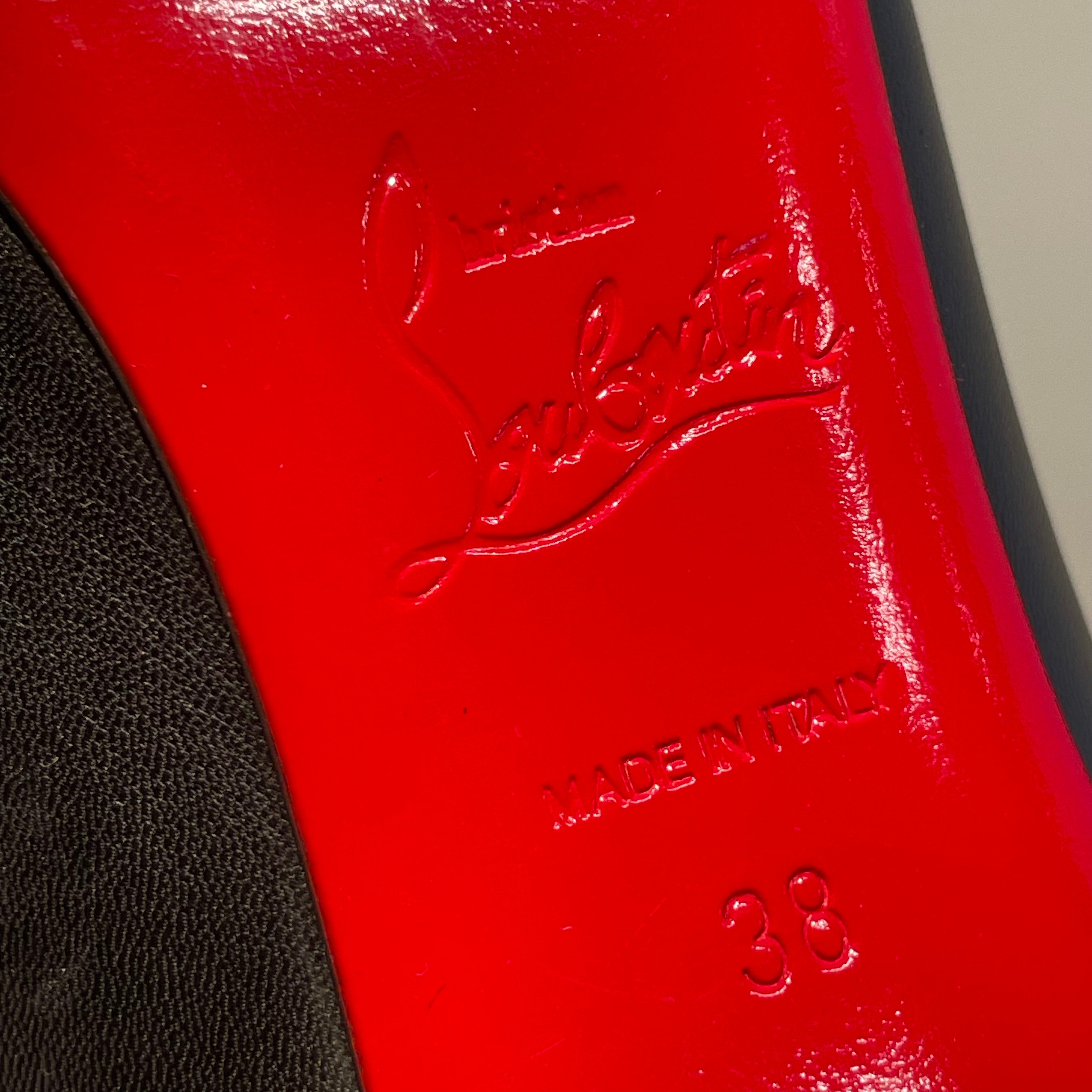 Christian Louboutin/Heels/EU 38/Leather/BLK/Open-Toe/SANDAL HEELS view 3