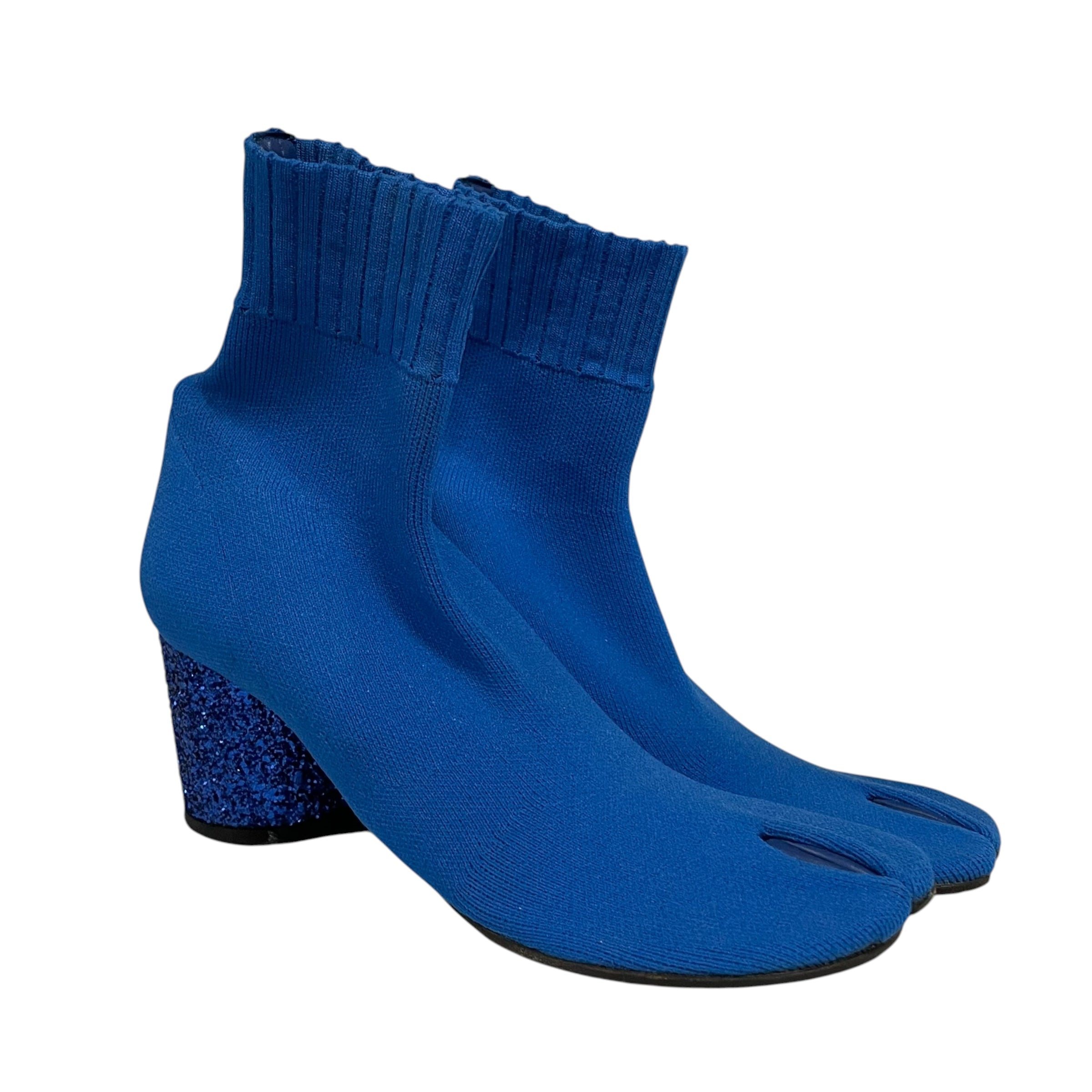 Maison Margiela/Boots/EU 38/BLU/tabi sock boot glitter heel view 1