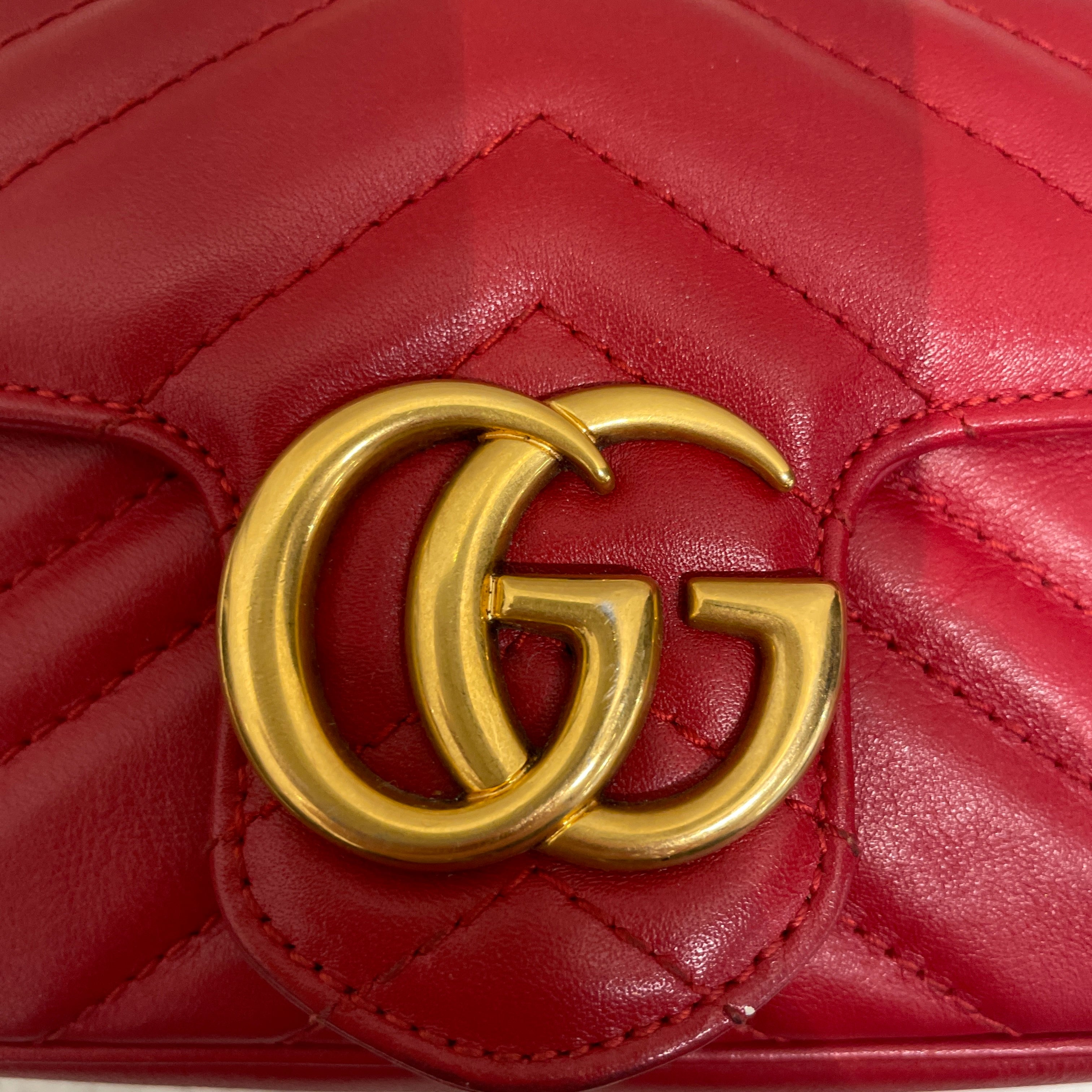GUCCI/Hand Bag/Leather/RED/GG LOGO CROSSBODY MARMONT view 6