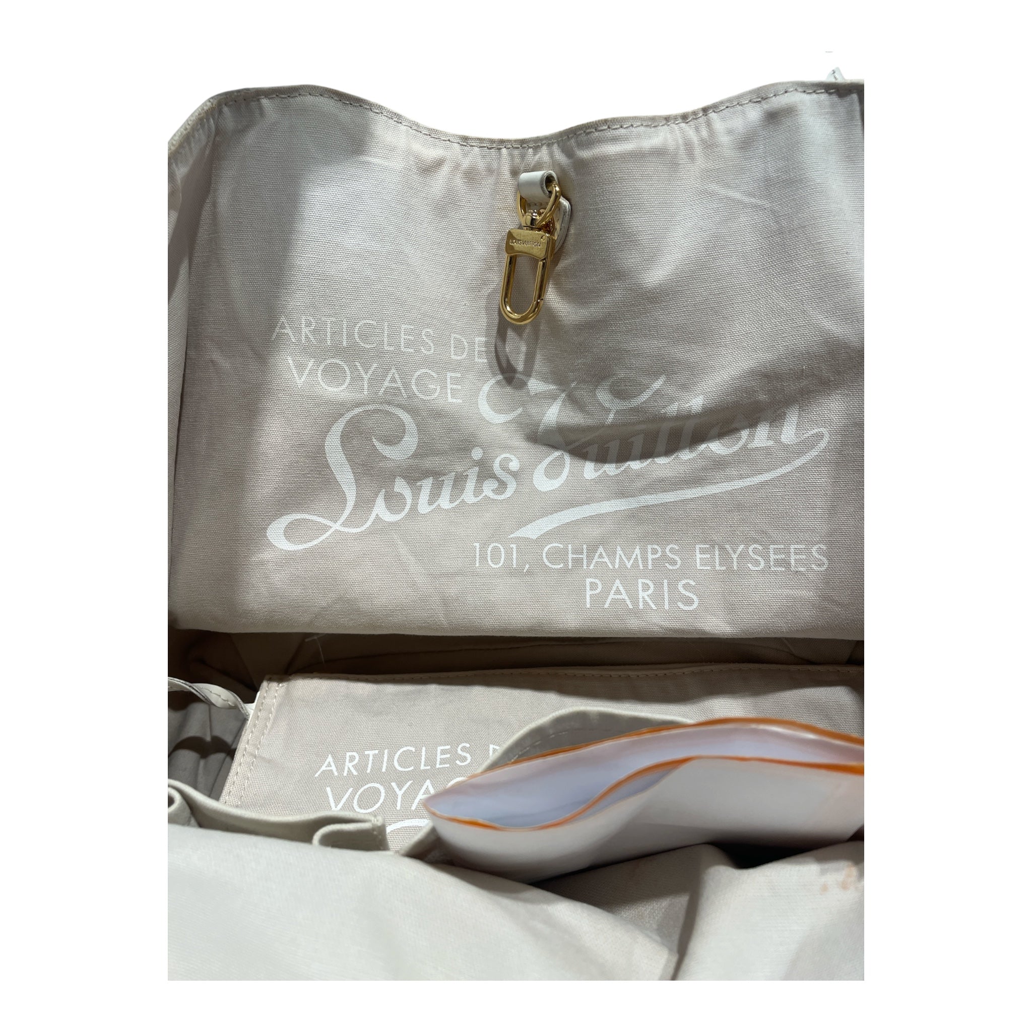 LOUIS VUITTON/Hand Bag/Monogram/Cotton/CRM/Cabas Ipanema Bag view 4
