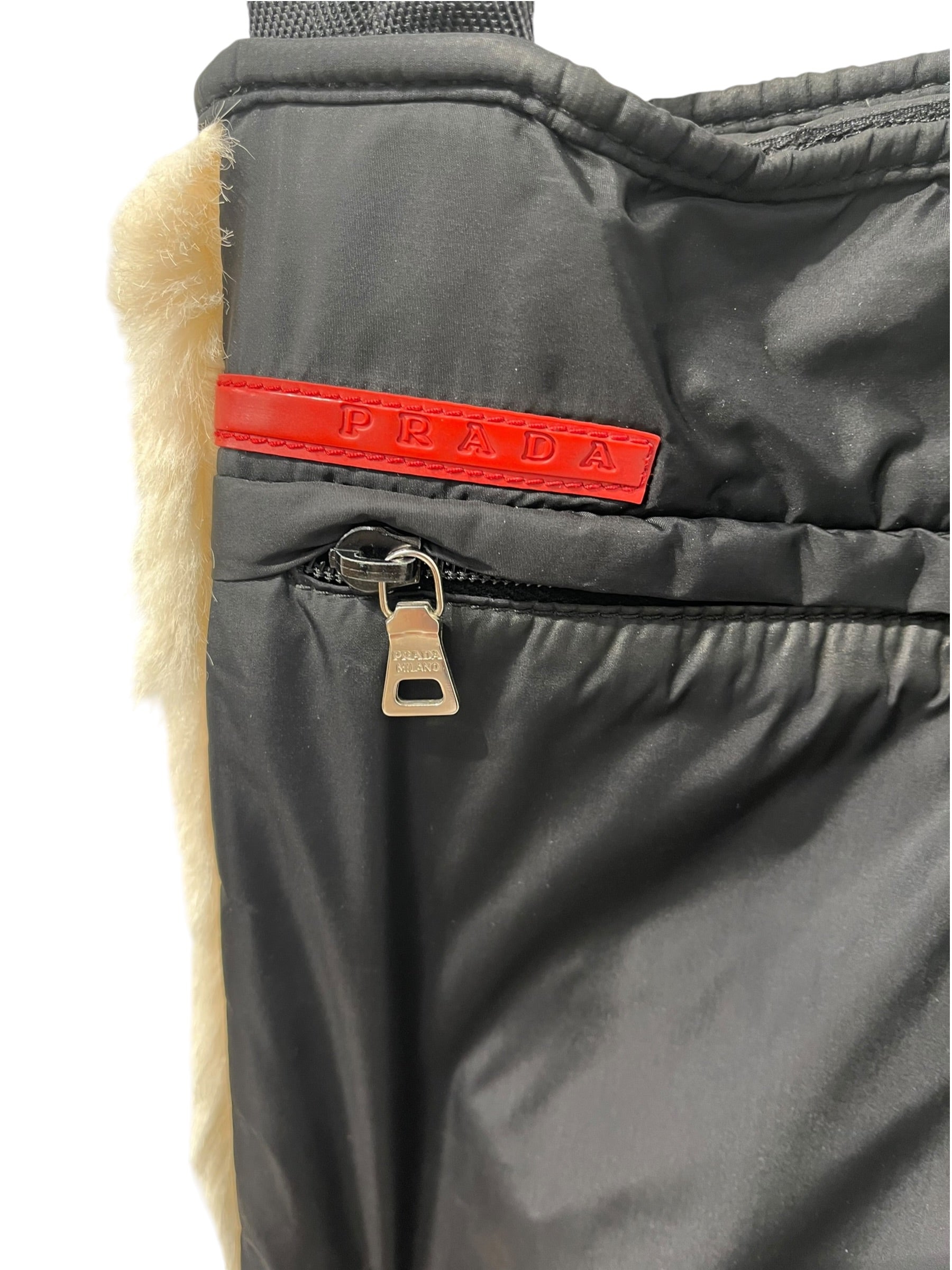 PRADA/Cross Body Bag/Fur/WHT/RABBIT FUR NYLON view 7