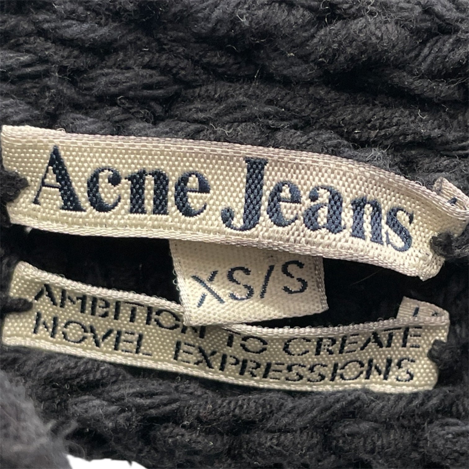 Acne Studios/SS Dress/XS/Cotton/BLK/Cableknit mini-dress view 3