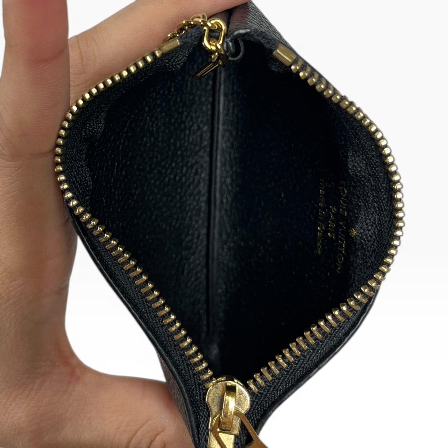 LOUIS VUITTON/Coin Wallet/Leather/BLK/L's/SMALL COIN ZIP CARD HOLDER view 3