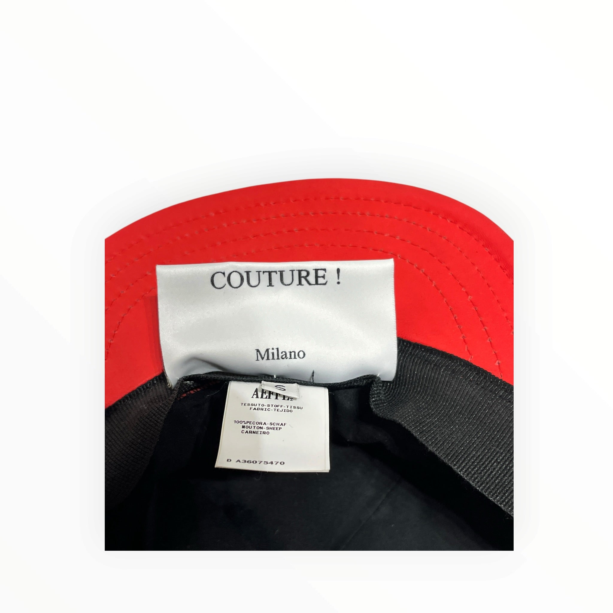 MOSCHINO/Trucker Cap/Leather/RED/Moschino Double Brim Hat view 6