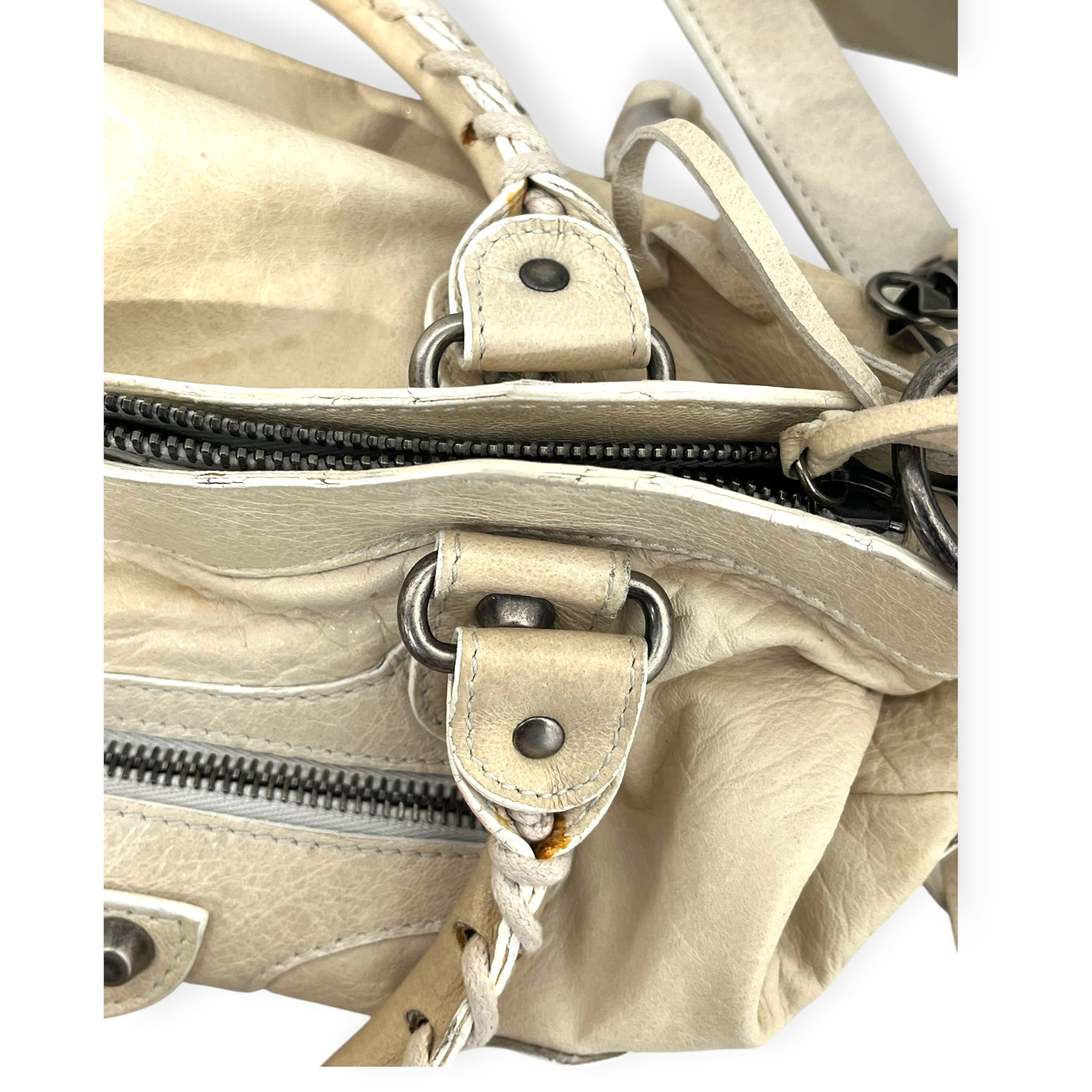 BALENCIAGA/Bag/Leather/CRM/CREAM LE CITY MOTO BAG view 7