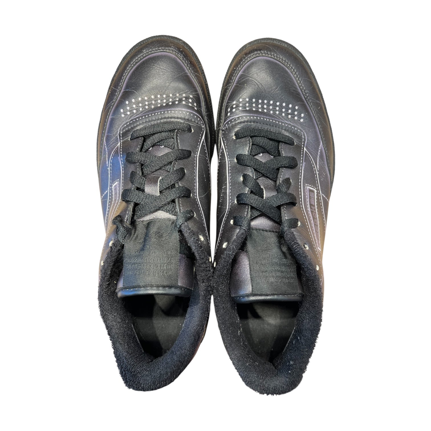 Reebok/Maison Margiela/Low-Sneakers/US 9/Leather/BLK/BLACK MARGIELA CLUB C view 3