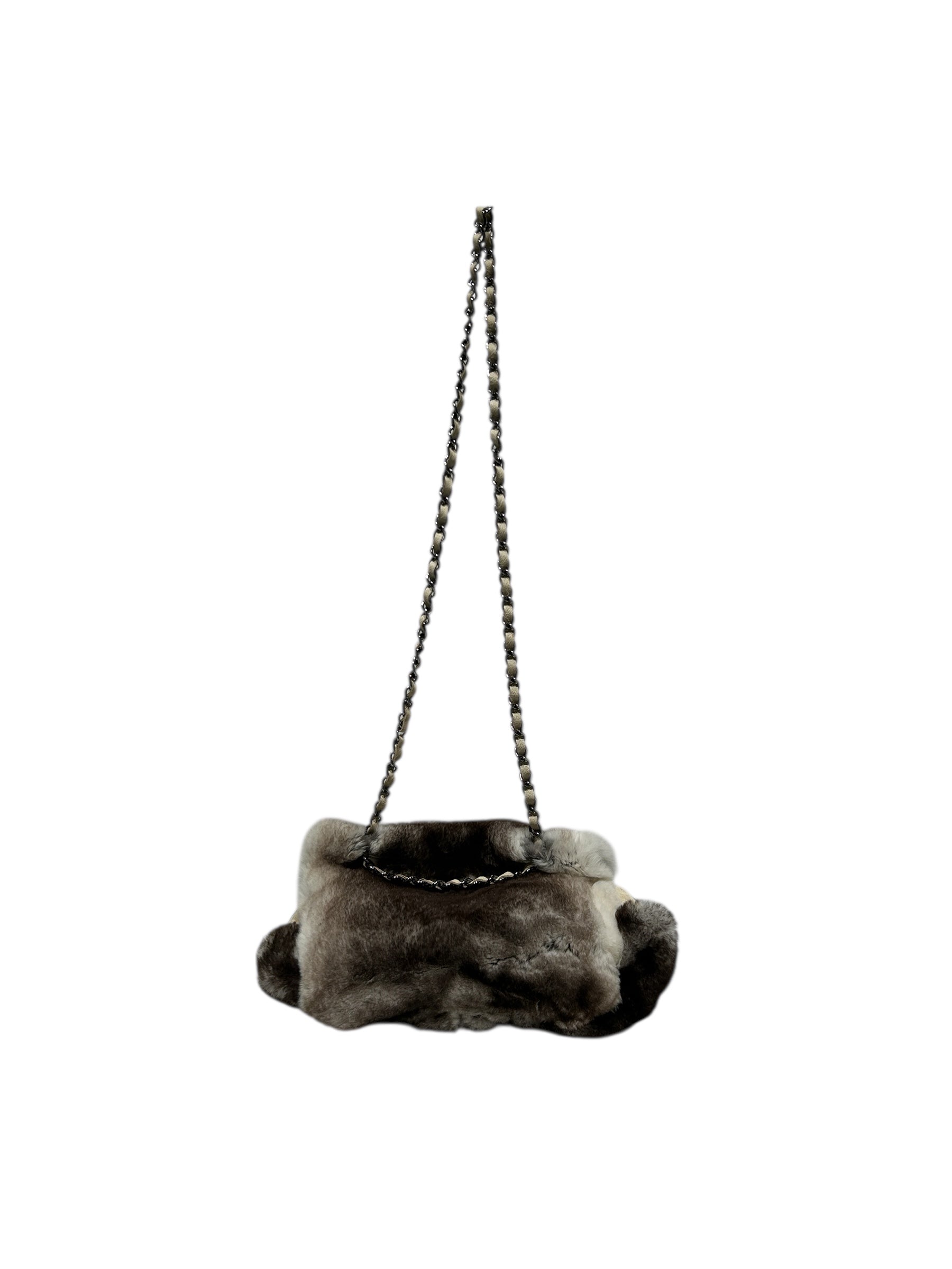 CHANEL/Bag/Animal Pattern/Fur/GRY/CHINCHILLA FUR FLAP BAG view 2