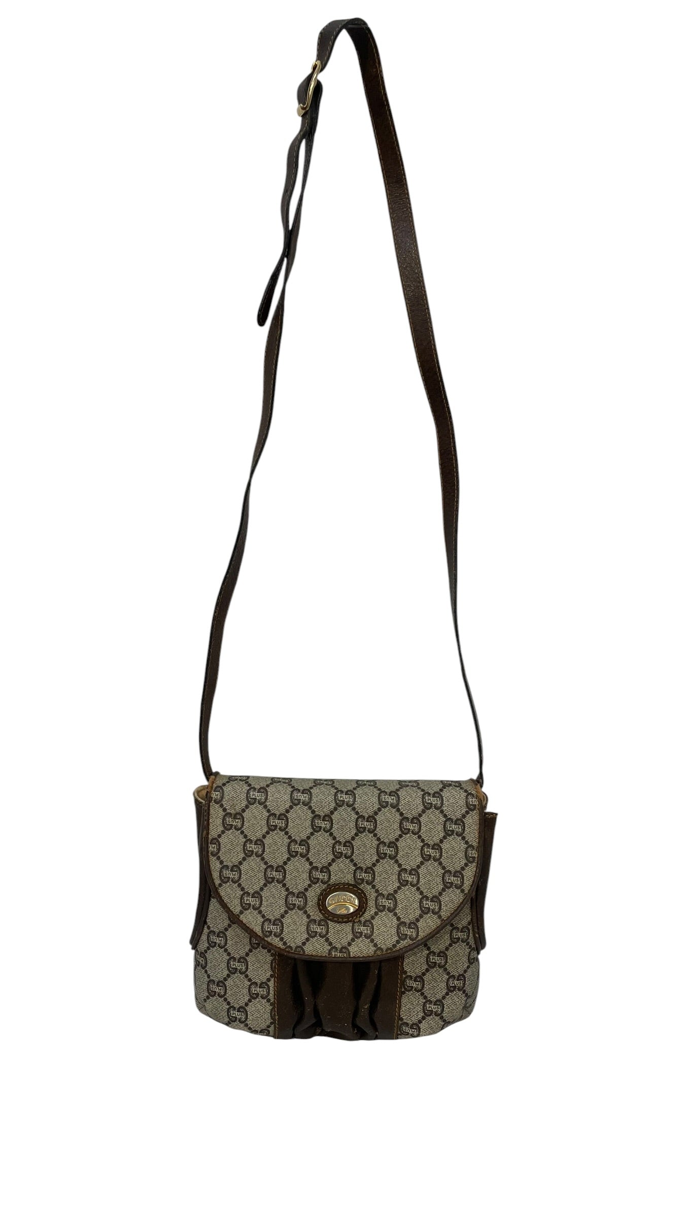 GUCCI/Cross Body Bag/Monogram/Leather/BRW/VINTAGE GG PLUS view 1