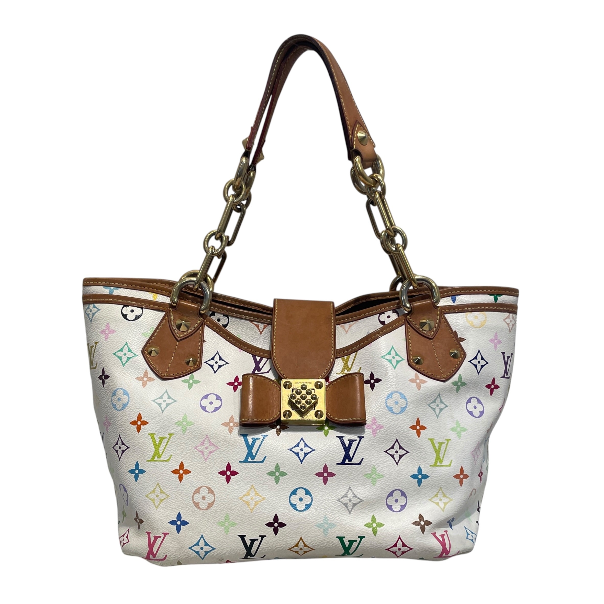LOUIS VUITTON/Hand Bag/Monogram/Leather/WHT/Multicolor Annie MM view 1