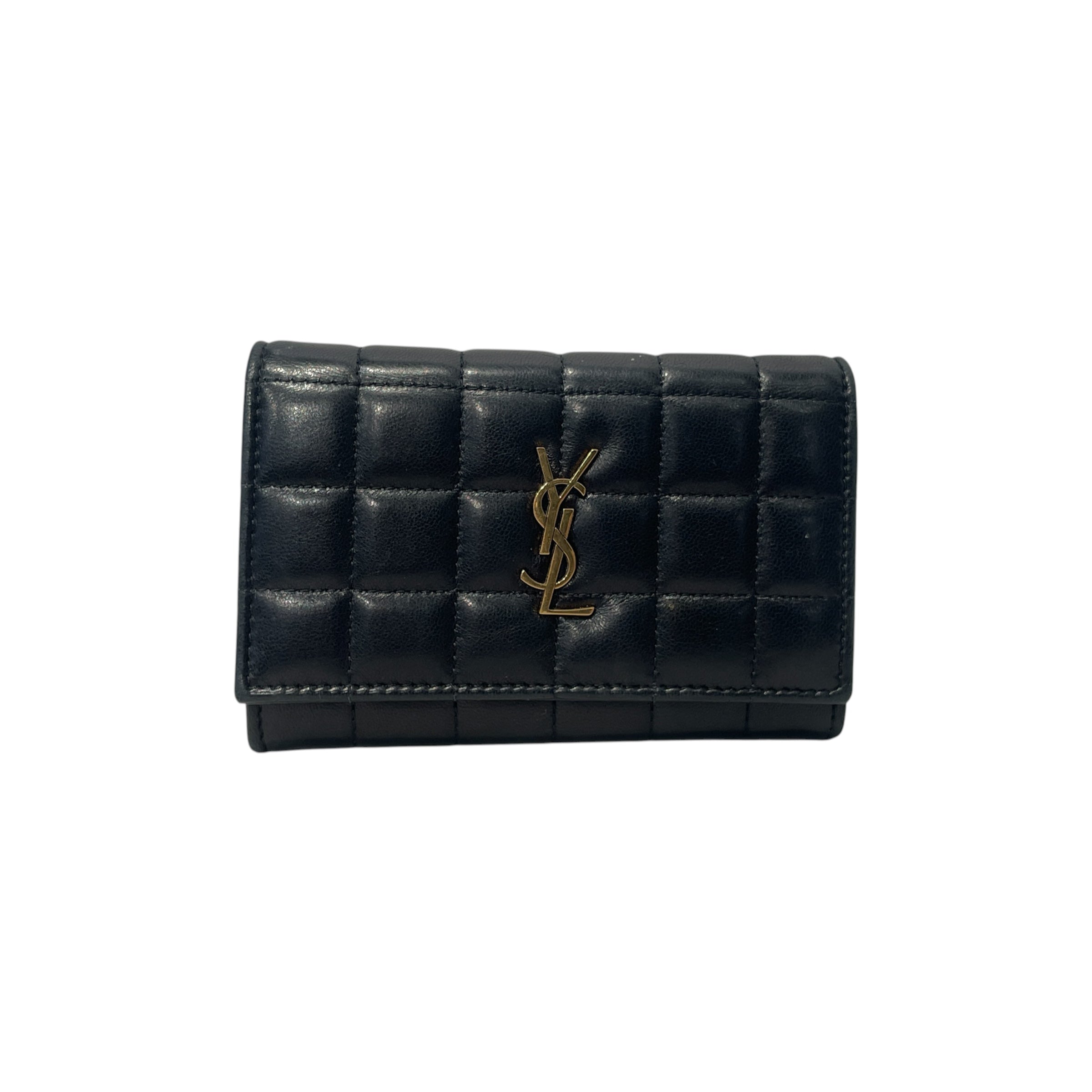 SAINT LAURENT/Wallet/Leather/BLK/Quilted Flap view 1