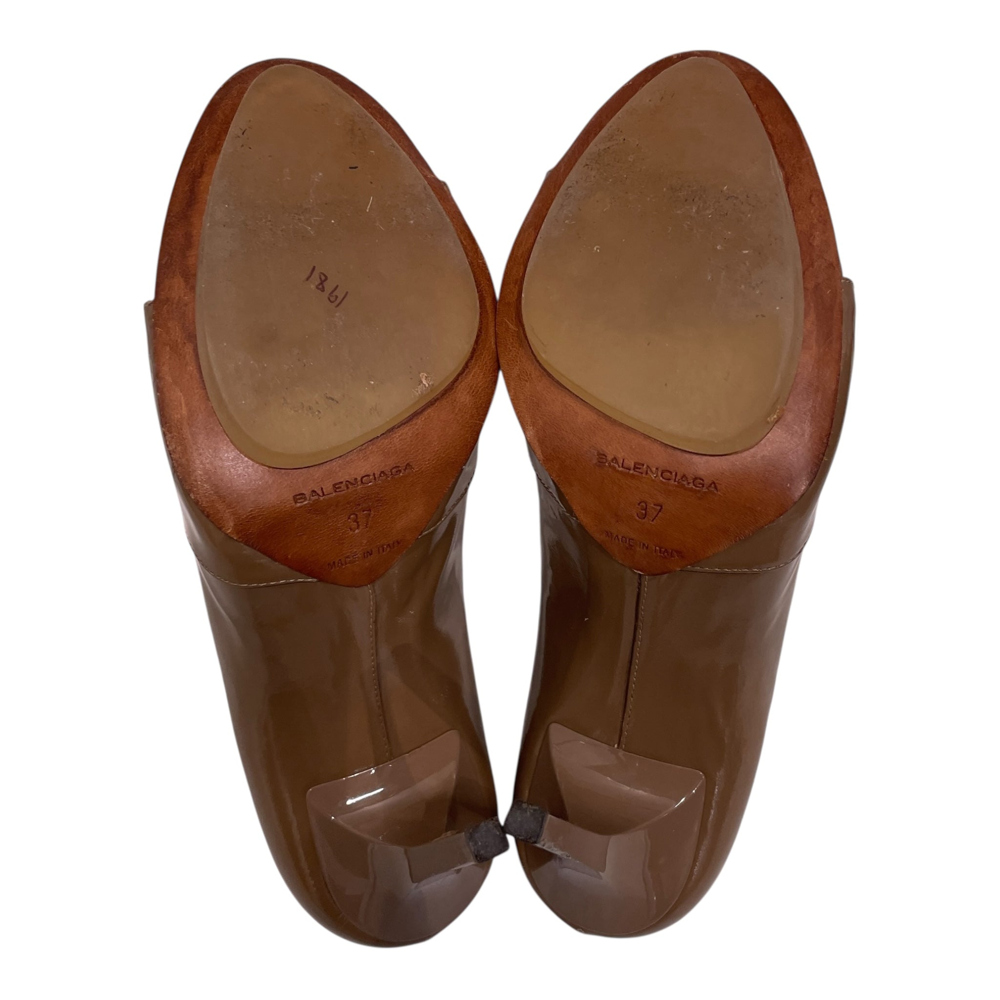 BALENCIAGA/Heels/EU 37.5/Leather/BEG/Open-Toe/ view 4