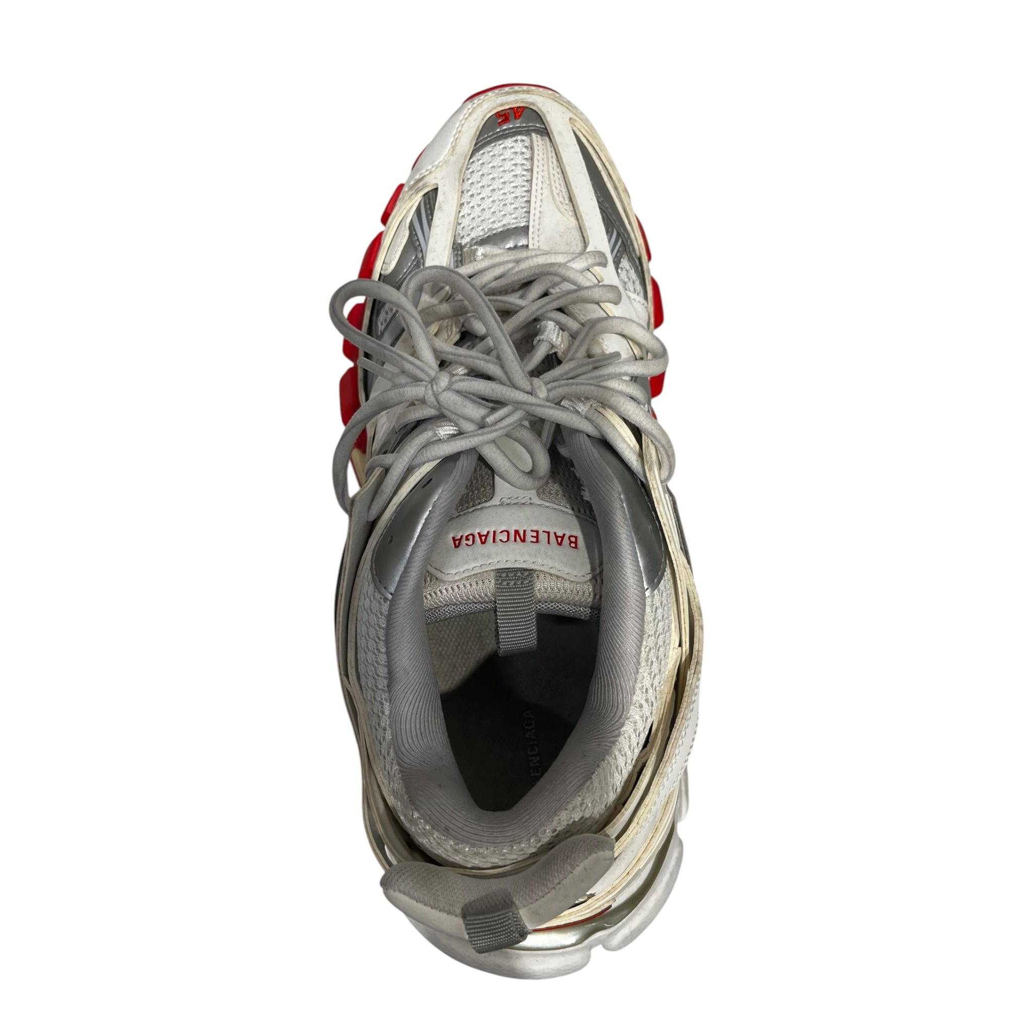 BALENCIAGA/Low-Sneakers/US 12/Cotton/ORN/White/Silver/Orange view 3