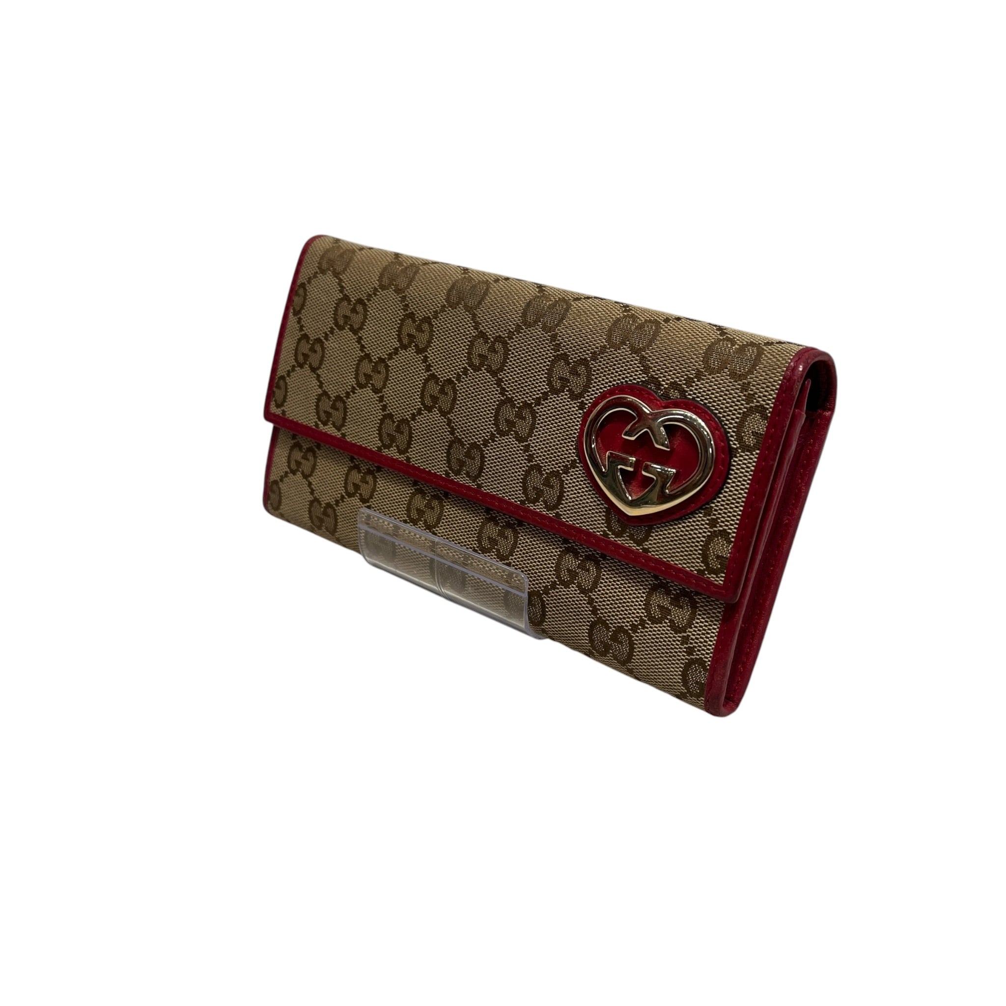 GUCCI/Wallet/Monogram/Leather/RED/heart view 1
