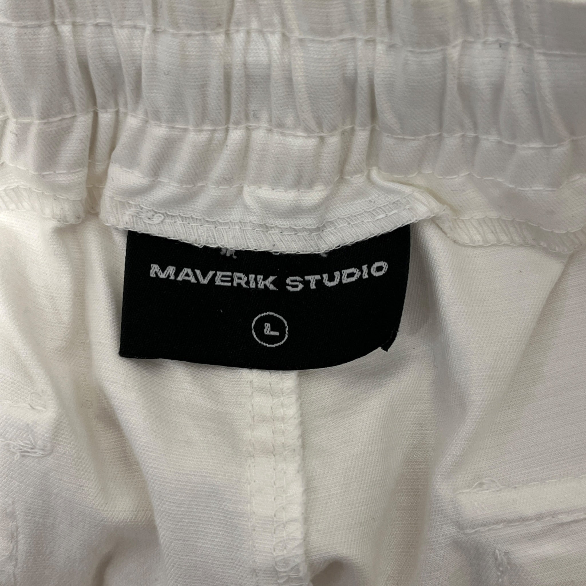 MAVERIK STUDIO/Cargo Pants/L/Cotton/WHT/Button Fly/DRAWSTRING WAIST/ZIPPER POCKET view 3