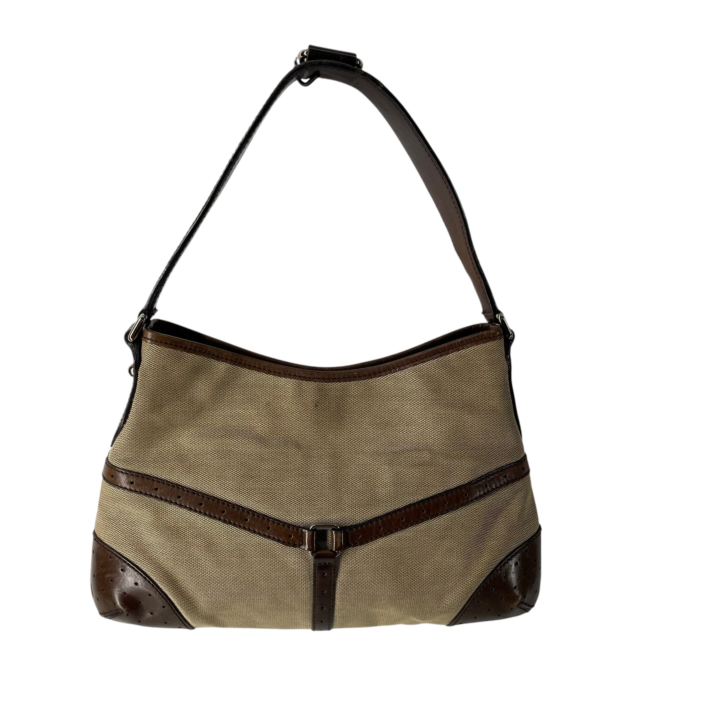 GUCCI/Hand Bag/Leather/BEG/REINS CANVAS view 2