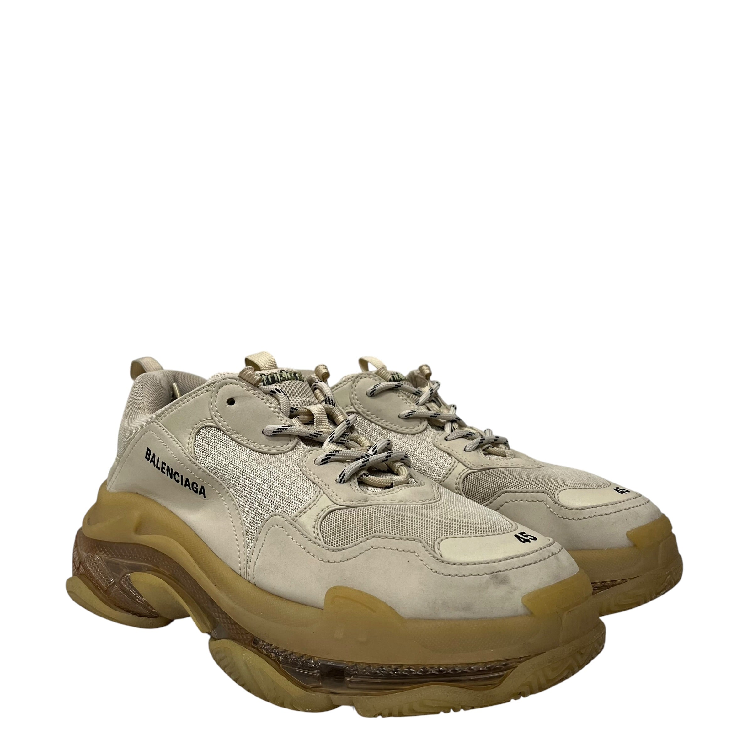 BALENCIAGA/Low-Sneakers/US 12/CRM/TRIPLE S CLEAR SOLE view 1