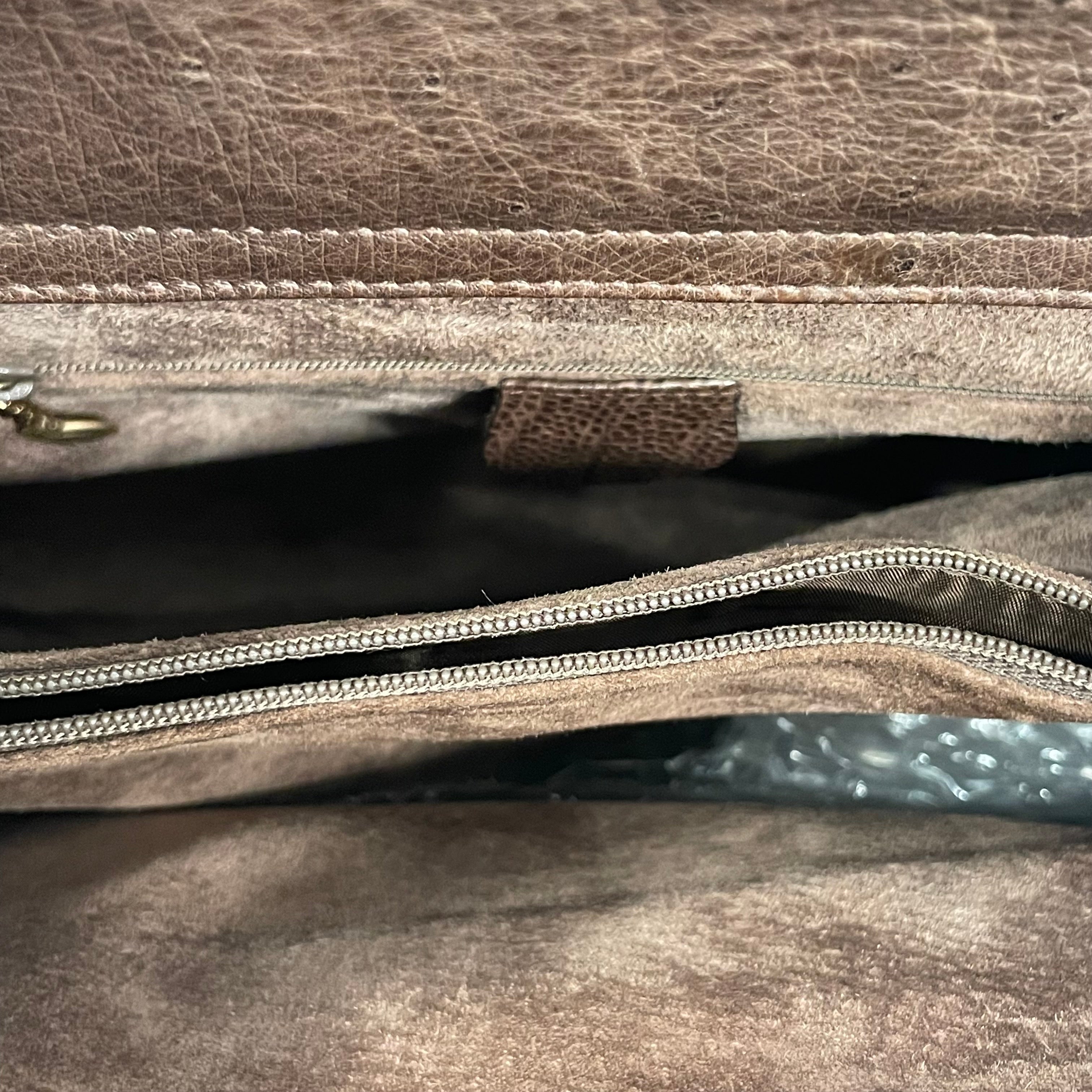 GUCCI/Hand Bag/Animal Pattern/Leather/BRW/ostrich diana bamboo tote view 4