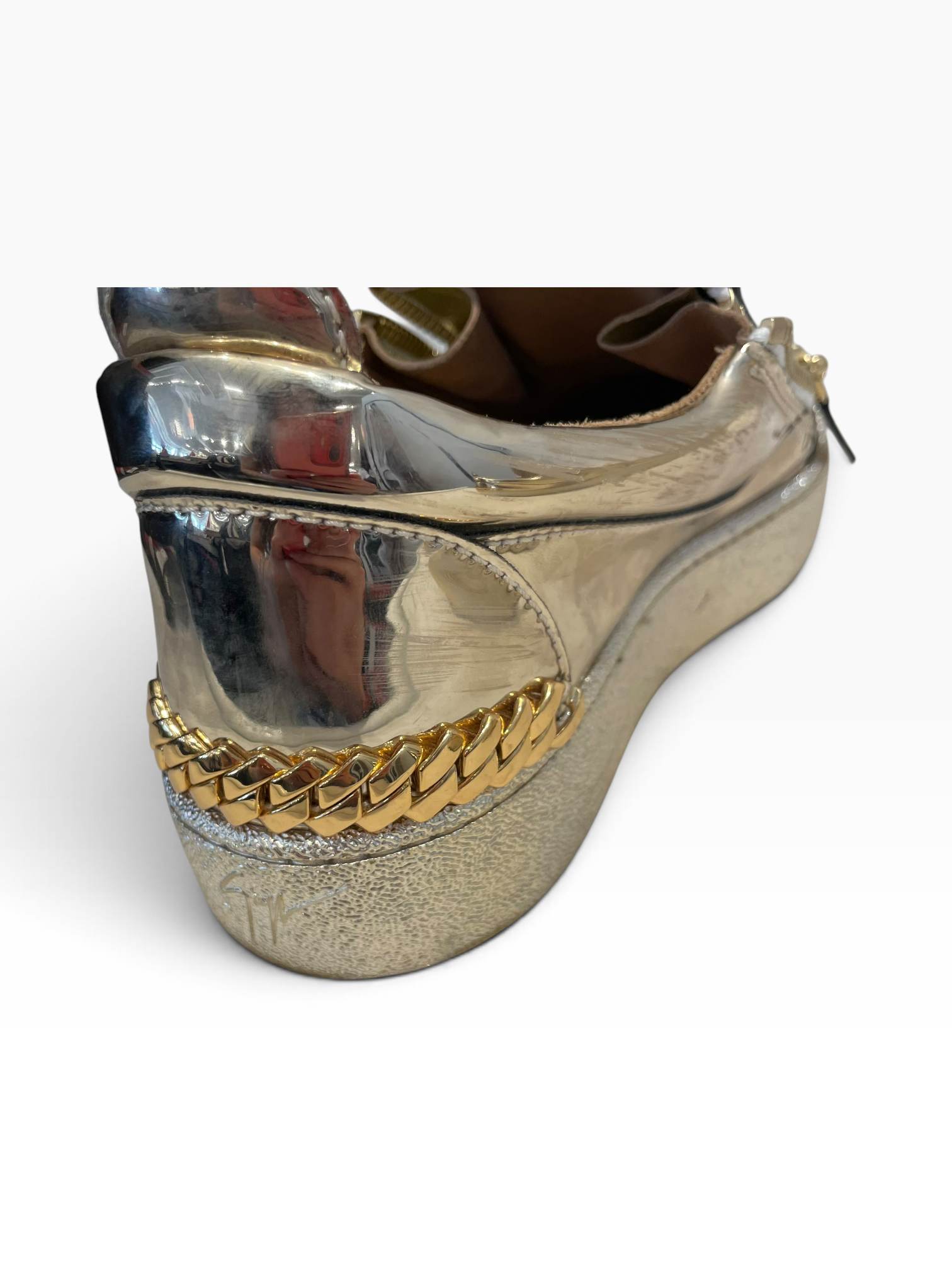 Giuseppe Zanotti/Low-Sneakers/EU 40/Faux Leather/GLD/Argento Side Zip Sneaker view 8